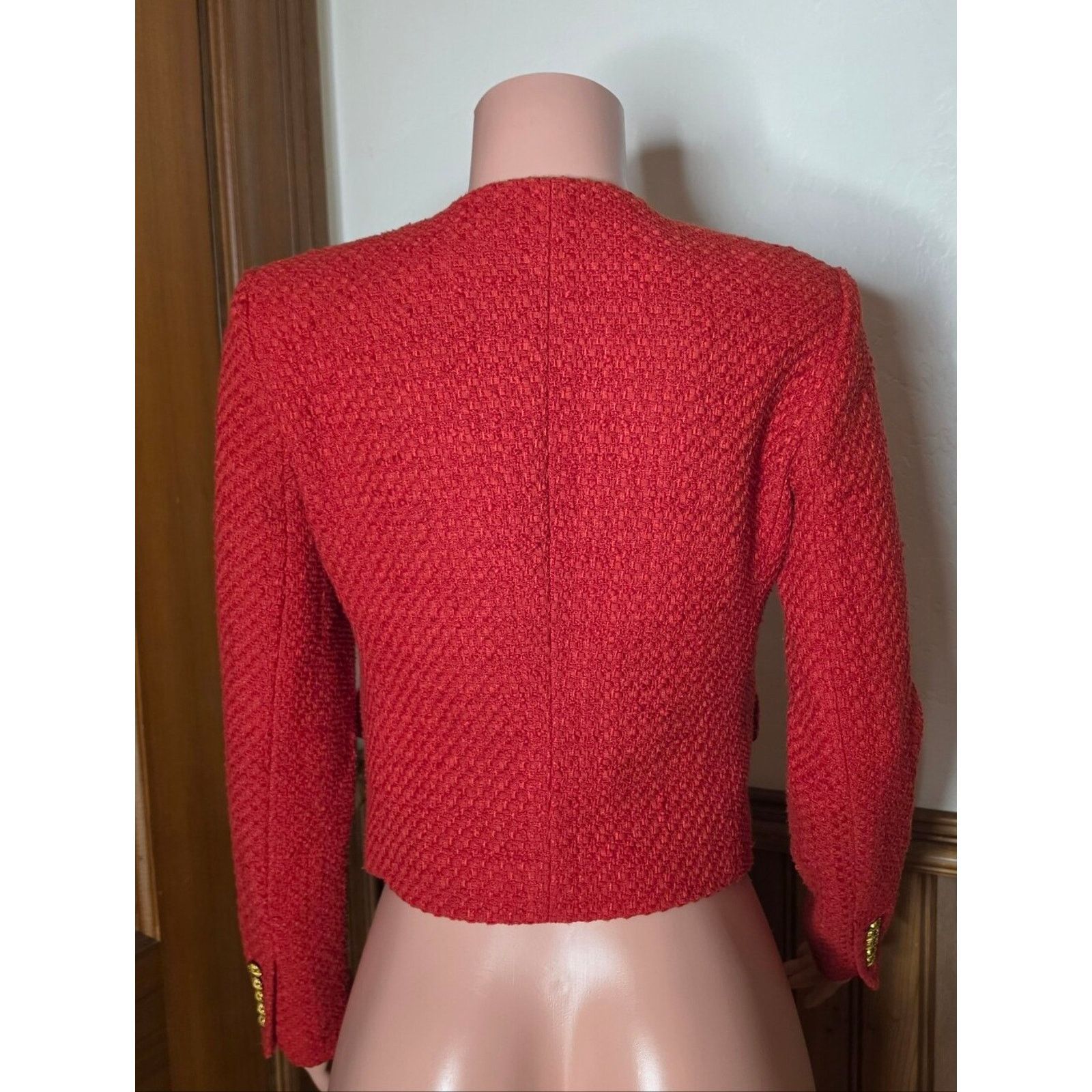 Veronica Beard Veronica Beard Bentley Tweed Tailored Jacket Red 0 Size XS / US 0-2 / IT 36-38 - 7 Thumbnail
