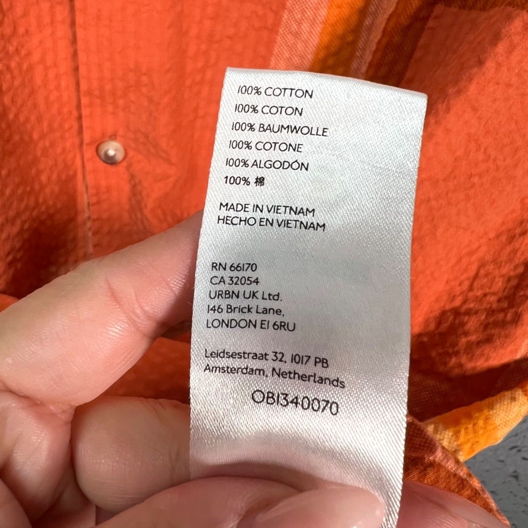 Urban Outfitters Urban Outfitters Shirt Mens XL Orange Plaid Short Sleeve Button-Up Pocketable Cotton Casual Size US XL / EU 56 / 4 - 4 Thumbnail