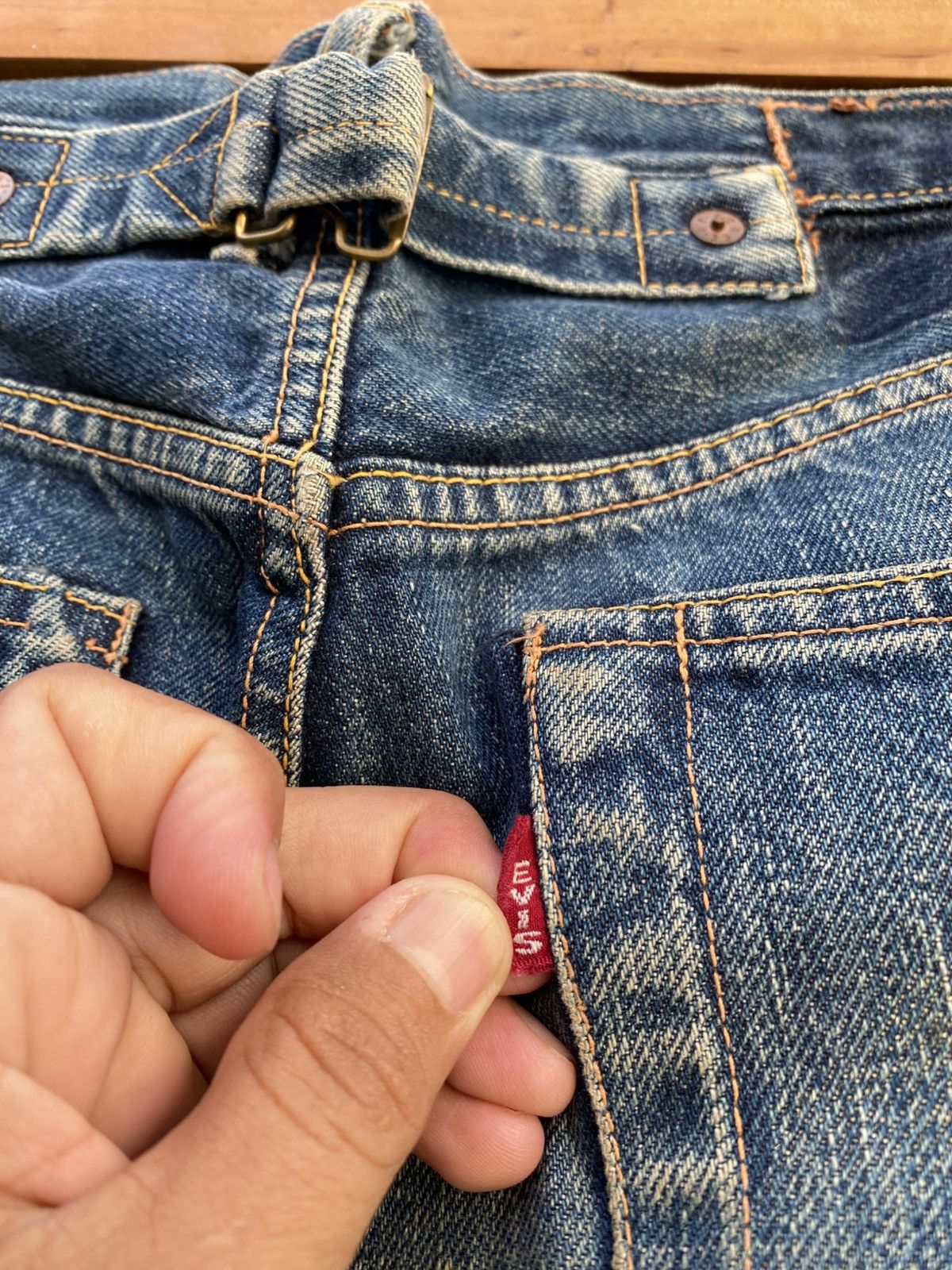 Japanese Brand W29x32.5 Vintage evis redline distressed made in JAPAN Size US 29 - 4 Thumbnail