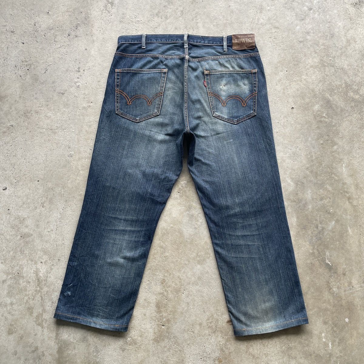 Edwin W39x26.5💥 Vintage Edwin Distressed Faded Jeans Pants Denim Size US 39 - 13 Thumbnail