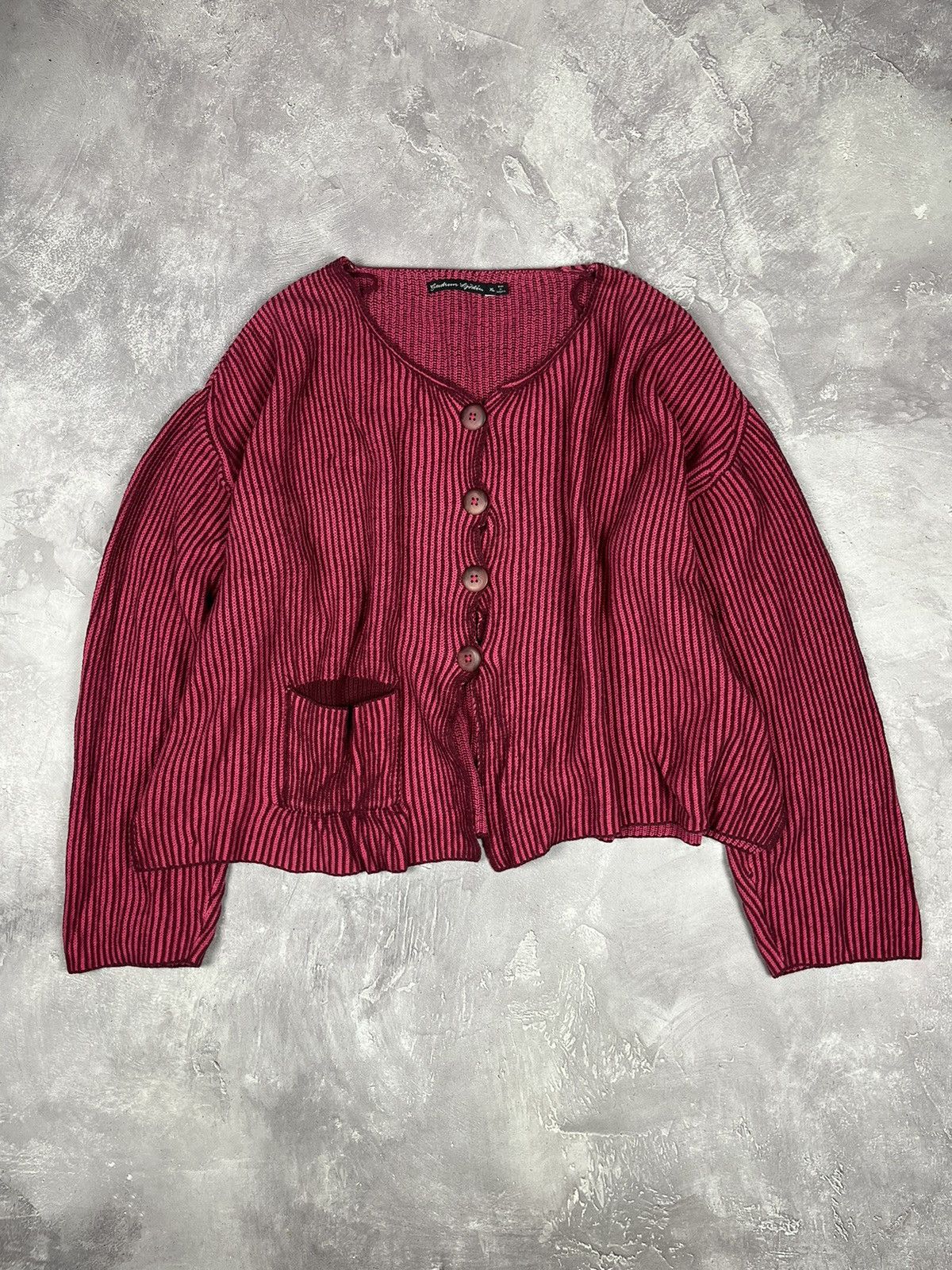 Japanese Brand Gudrun Sjödén Avant Garde Cardigan Sweater Pink Ribbed Size XL / US 12-14 / IT 48-50 - 1 Thumbnail