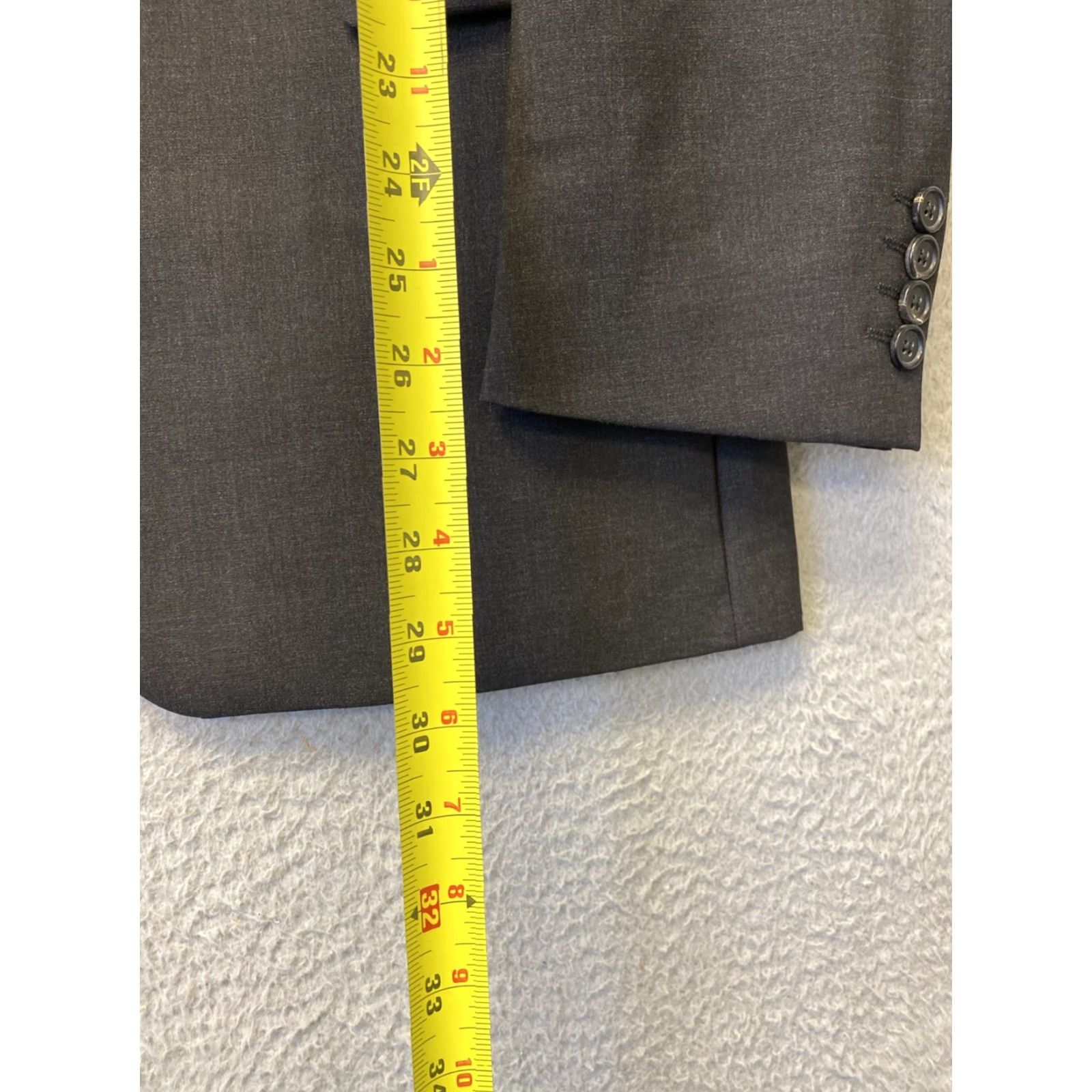 Hugo Boss HUGO BOSS Dark Gray Slim Fit Wool 2-Piece Suit 38R Jacket 32x32 Pants Designer Mens Formal Wedding Business Size 38R - 6 Thumbnail