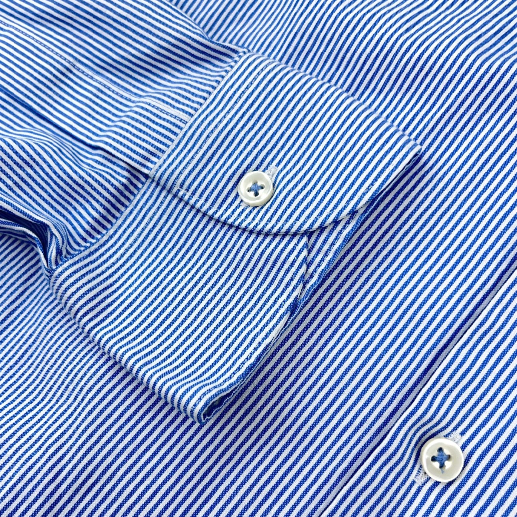 Charles Tyrwhitt Charles Tyrwhitt Shirt Men 16.5 33 Slim Button-Up Stripe Blue Cotton Woven Classic Casual / Dress Shirt Mens Size 46R - 7 Thumbnail