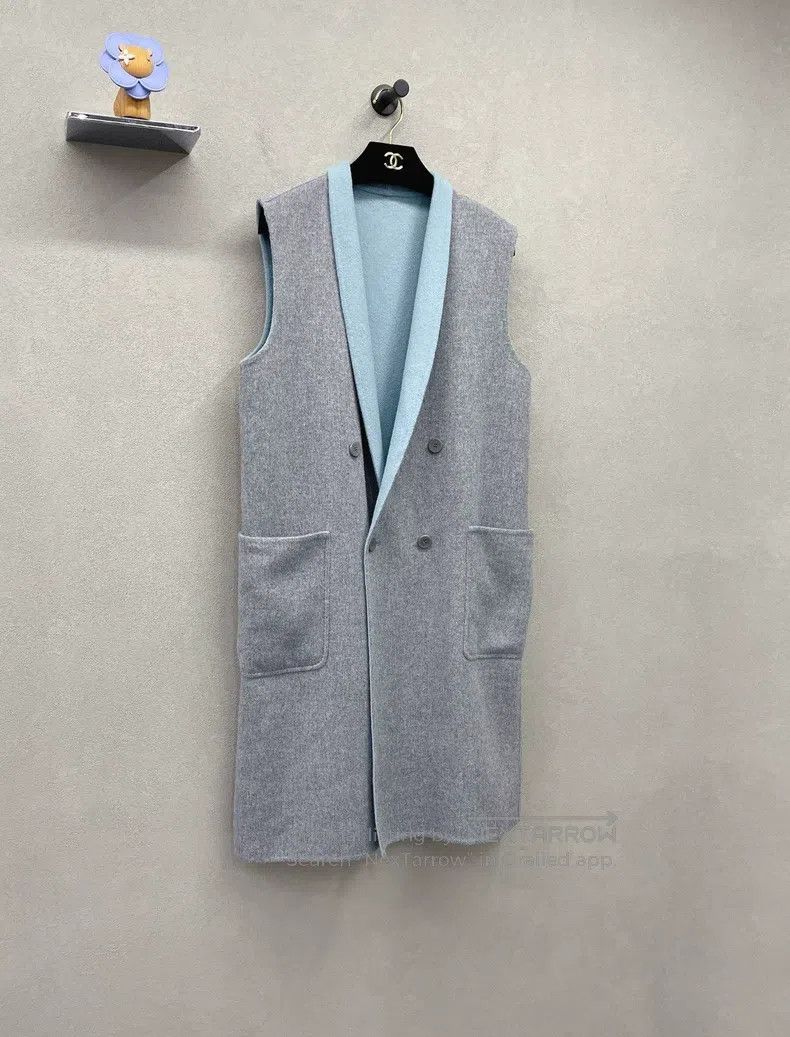 Max Mara Max Mara Gray Long Vest Size S / US 4 / IT 40 - 1 Thumbnail