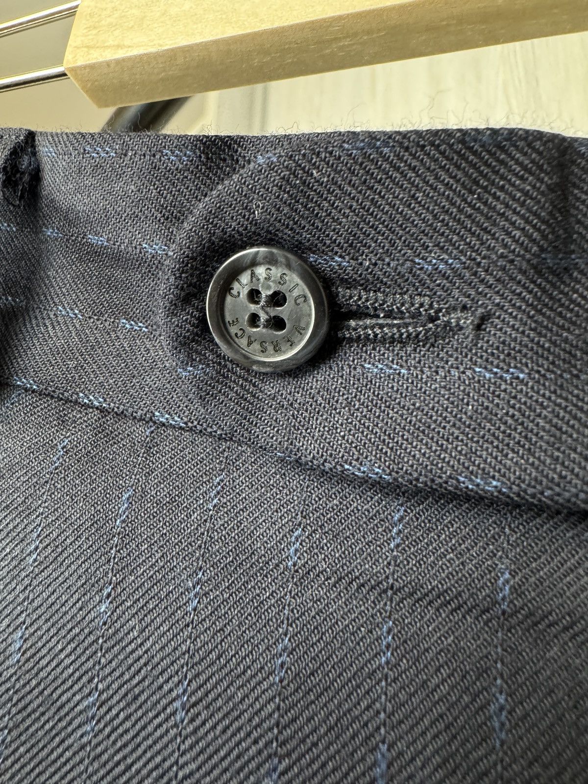 Versace Versace Classic blue wool striped classic casual wide pants Size US 36 / EU 52 - 10 Thumbnail