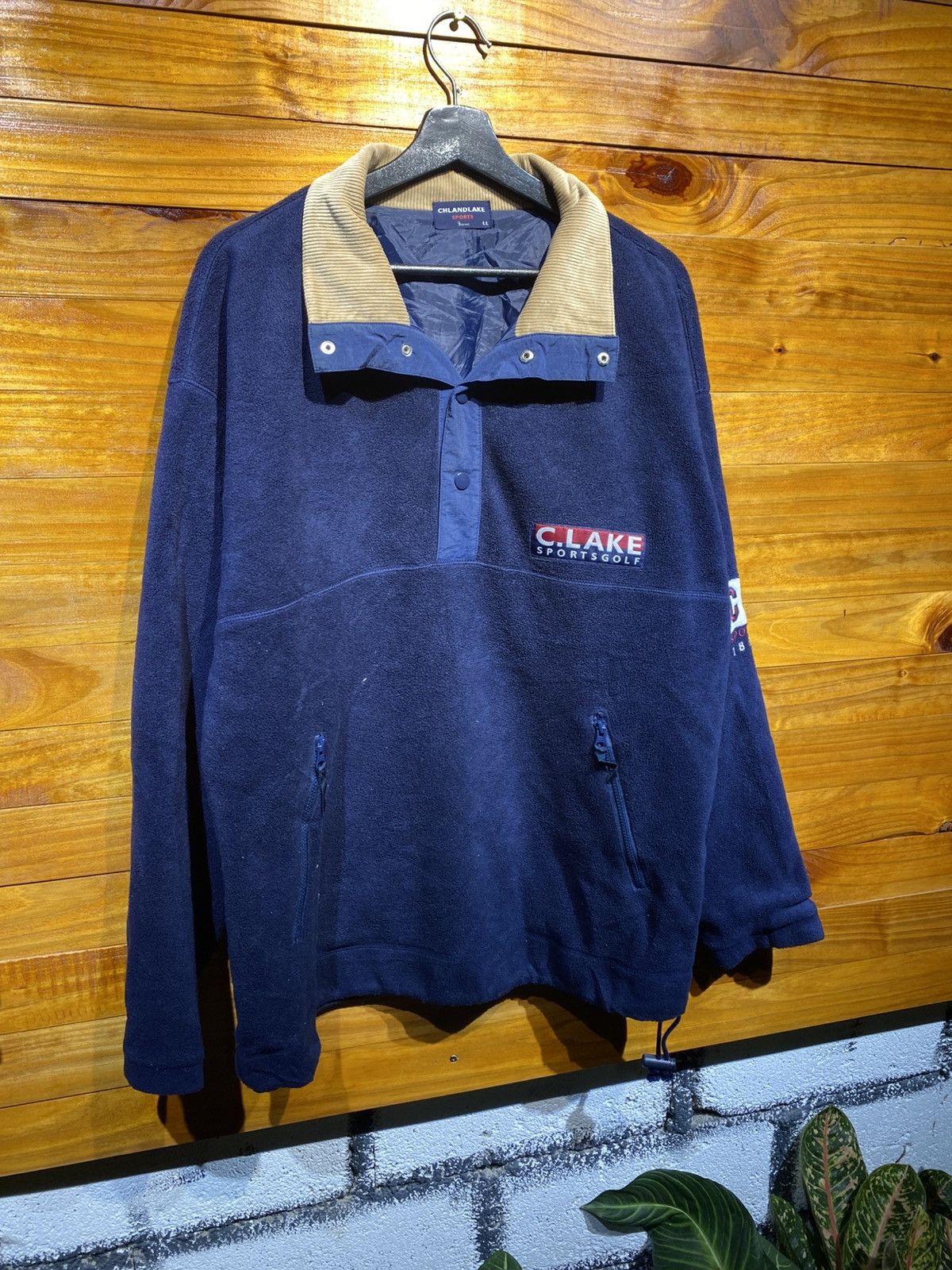 Vintage Vintage CHLANDLAKE Sports Fleece Pullover Navy Blue – 90s Size US XL / EU 56 / 4 - 5 Thumbnail