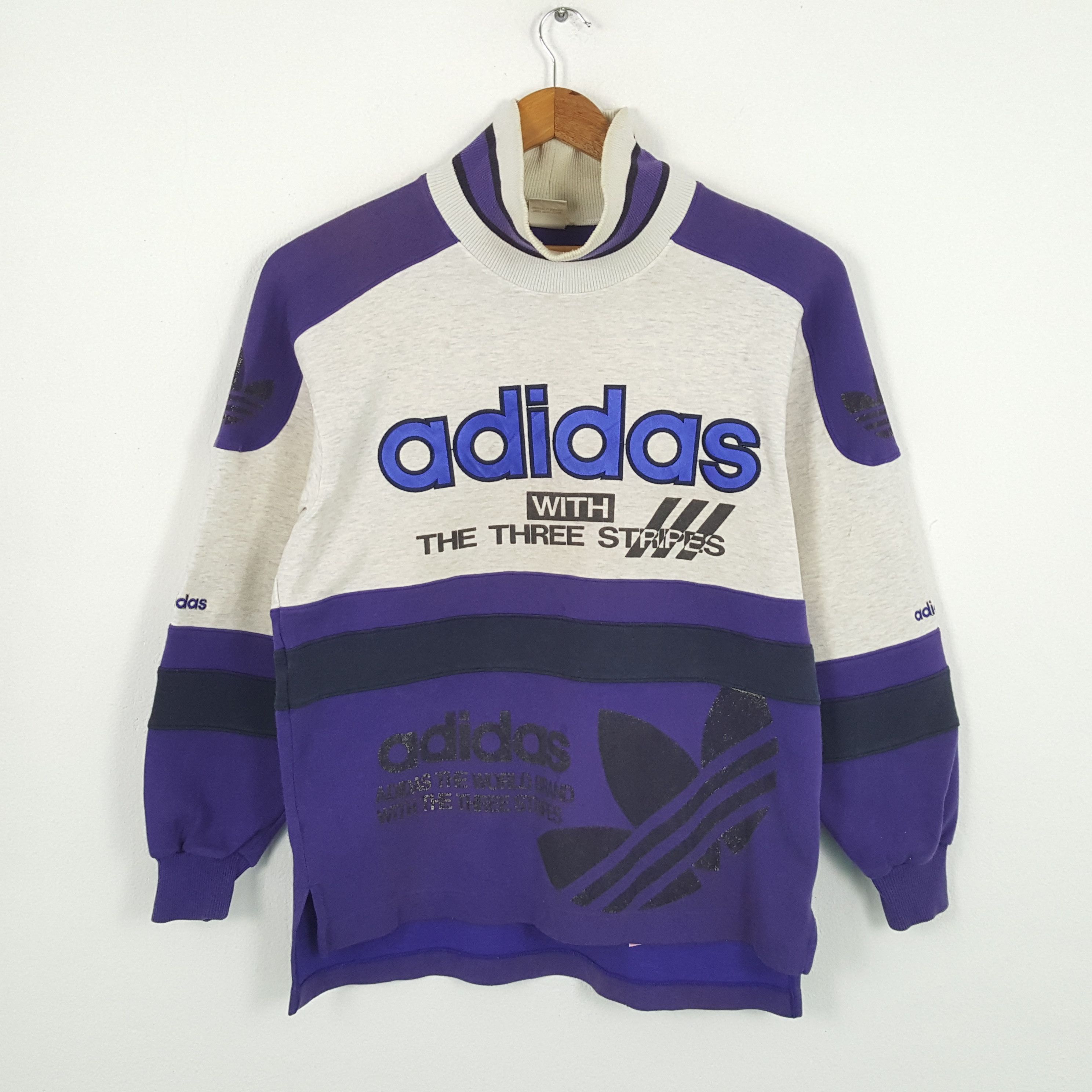 Adidas × Japanese Brand × Vintage Vintage ADIDAS Sportswear Big Logo Sweatshirts Size US L / EU 52-54 / 3 - 1 Thumbnail
