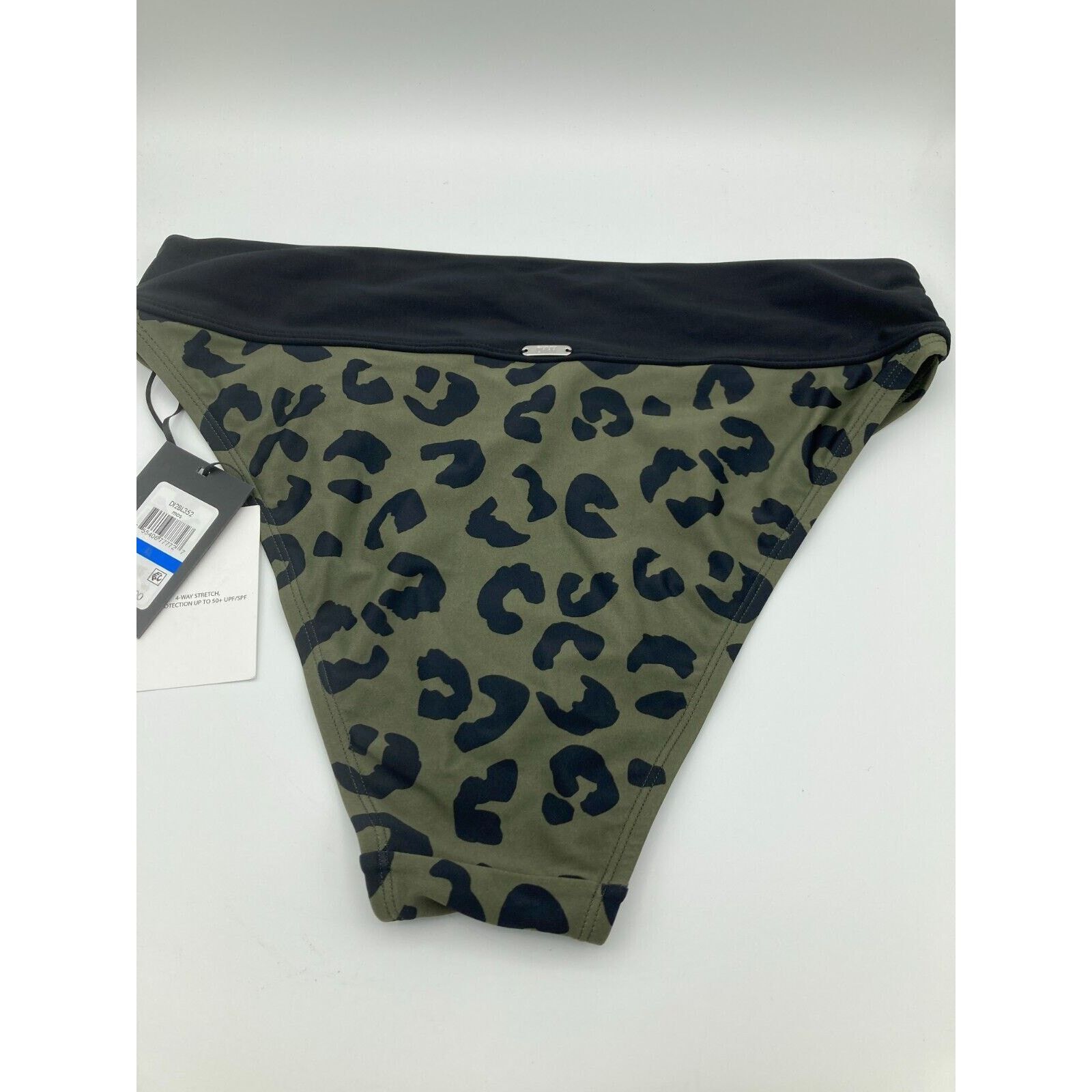 DKNY DKNY Animal Print High Waist Bikini Bottom Swimsuit XL Green Size ONE SIZE - 4 Thumbnail