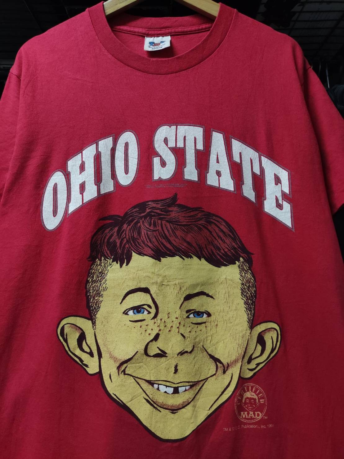 POP MAGAZINE Vtg 90's Mad Magazine Alfred E Neuman Ohio State USA T-Shirt Size US M / EU 48-50 / 2 - 1 Thumbnail