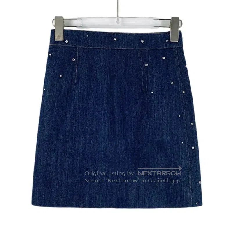 Miu Miu Miu Miu Denim Skirt with Decorative Elements . Size 23" - 2 Thumbnail