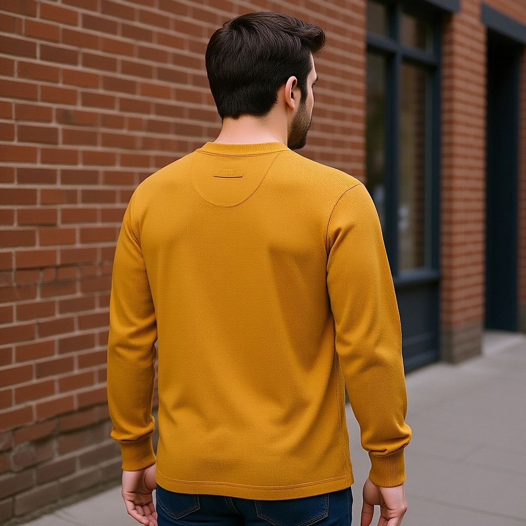 Jockey Jockey Yellow Waffle Henley Long Sleeve Top, M Size US M / EU 48-50 / 2 - 4 Thumbnail