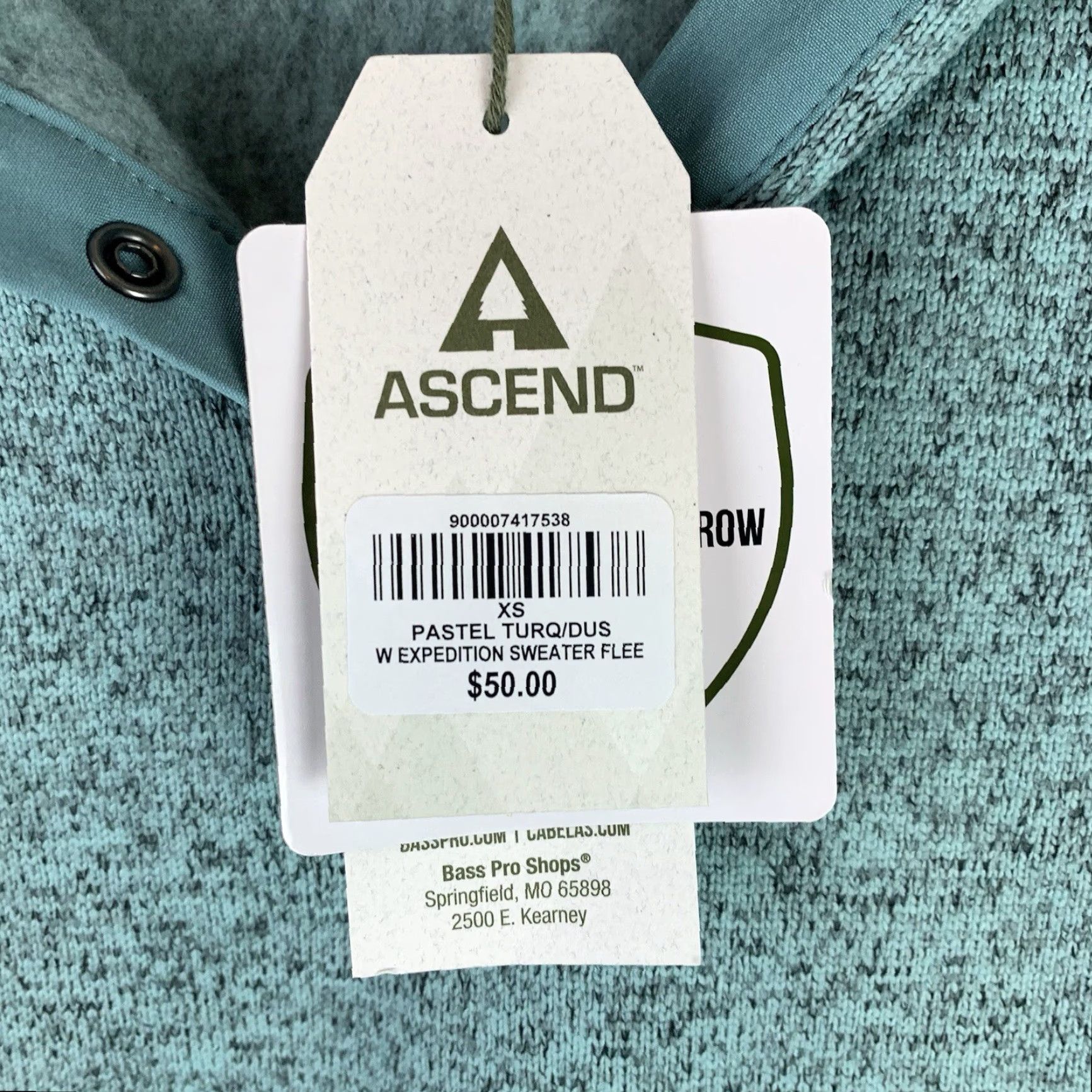 ASCENO Ascend Expedition Women’s XS Fleece Heathered Turquoise L/S Hoodie Pullover Size XS / US 0-2 / IT 36-38 - 2 Thumbnail