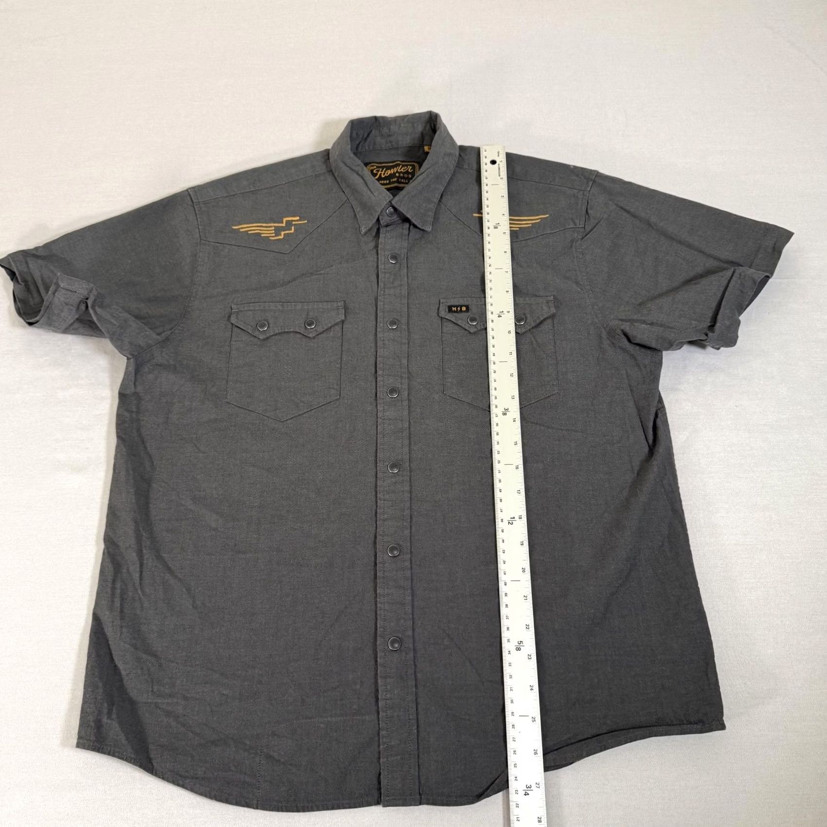 Howler Brothers Howler Bros Shirt Mens Medium Gray Crosscut Western Pearl Snap Sawtooth Size US M / EU 48-50 / 2 - 7 Thumbnail