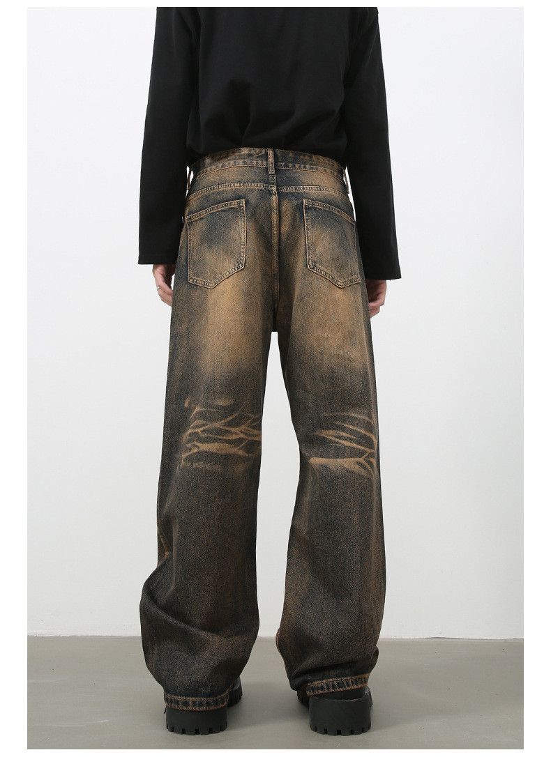 Vintage American street men's retro distressed loose straight jeans Size US 32 / EU 48 - 5 Thumbnail