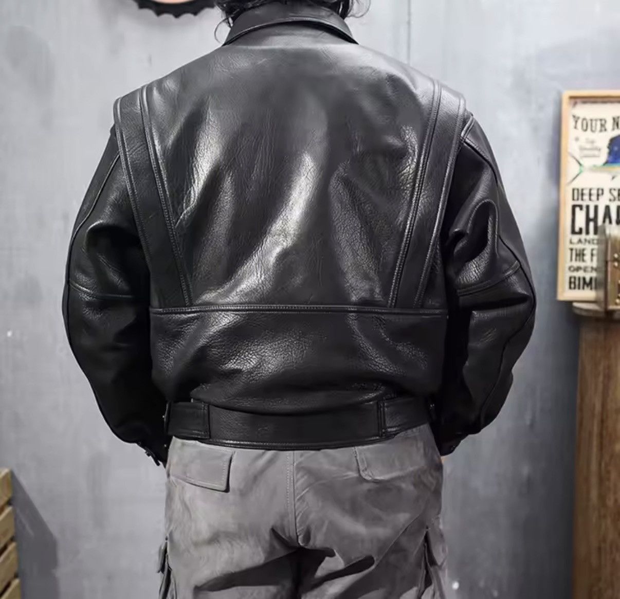 Leather Streetwear PU Leather Zipper Motorcycle Jacket Size US L / EU 52-54 / 3 - 3 Thumbnail