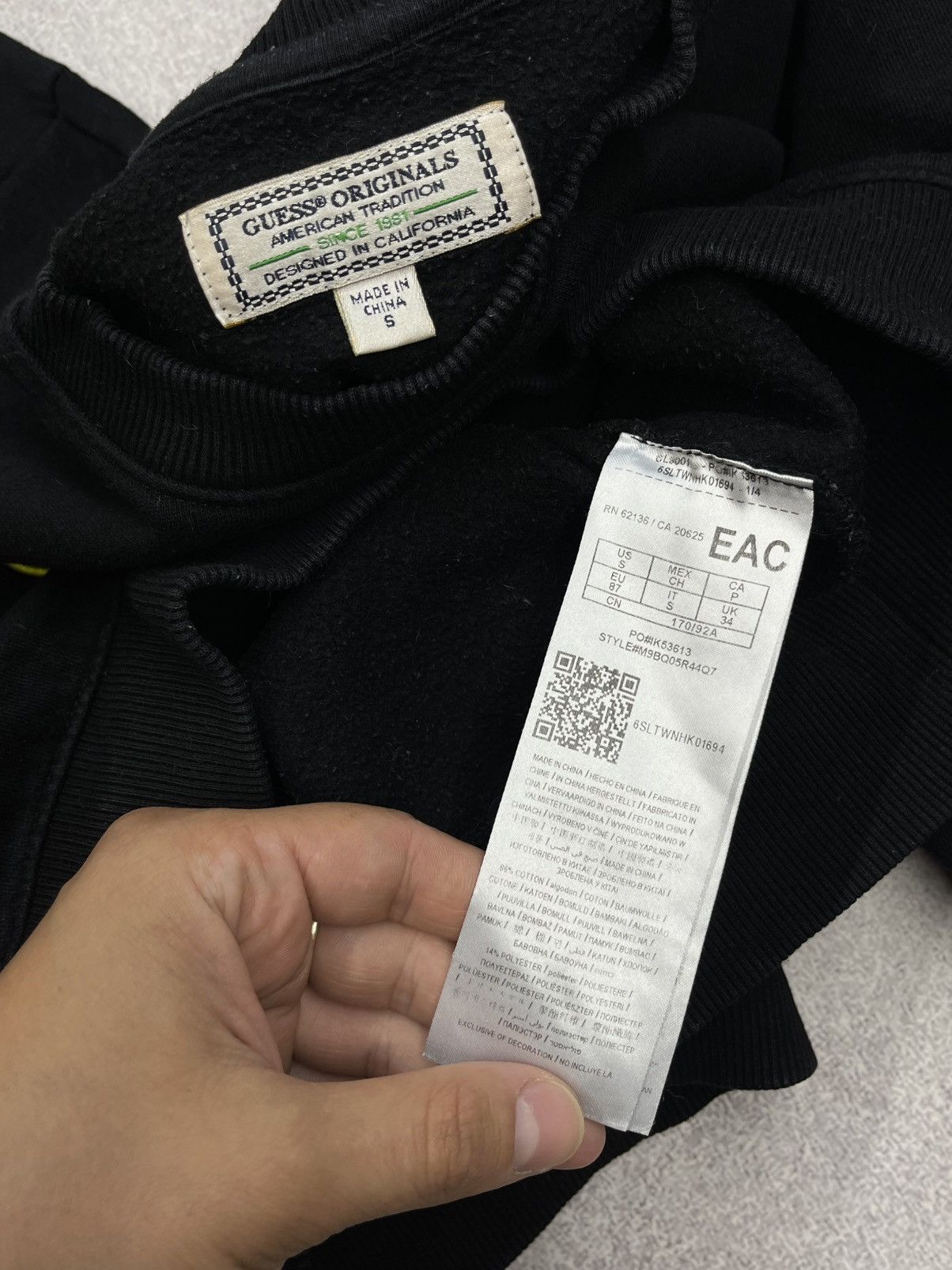 Guess Vintage Guess Black Sweatshirt Big Center Logo ASAP Rocky Size US S / EU 44-46 / 1 - 6 Thumbnail