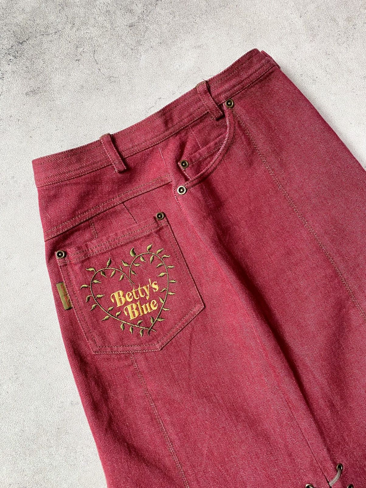 If Six Was Nine Vintage Y2K Betty’s Blue Shinji Abe Burgundy Maxi Skirt Size 28" / US 6 / IT 42 - 10 Thumbnail