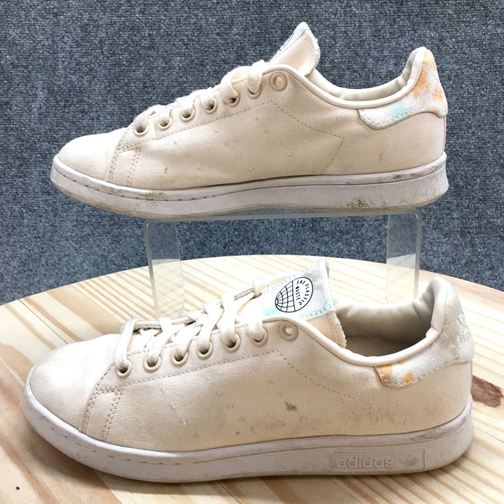 Adidas Adidas Sneaker Womens 7 Cream Stan Smith Wonder Laced Up Casual Comfort H03919 - Sale Size US 7 / IT 37 - 4 Thumbnail