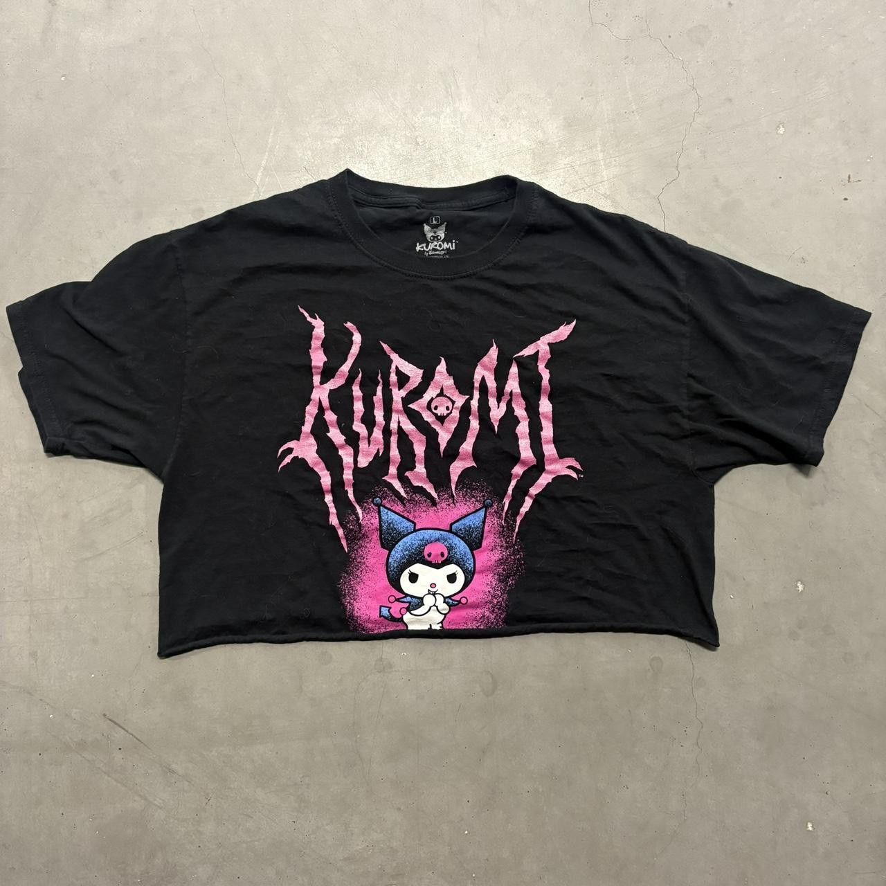 Vintage Crazy Vintage Y2K/2000s Hello Kitty Kuromi Crop Top Black Graphic Tee! Size L / US 10 / IT 46 - 1 Thumbnail