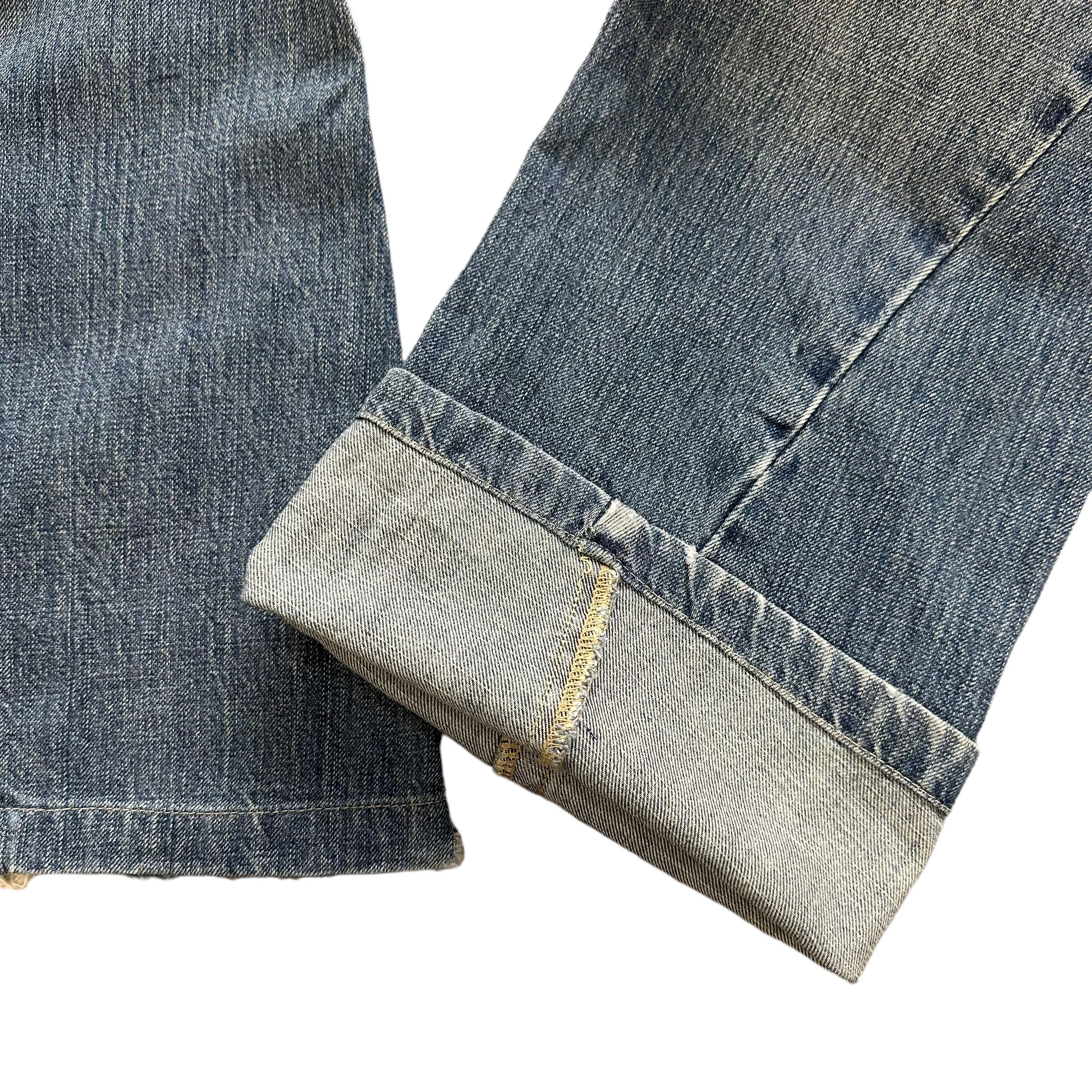 Tornado Mart TORNADO MART TWISTED FLARE STUDDED DISTRESSED JEAN #8505-012 Size 31" - 7 Thumbnail
