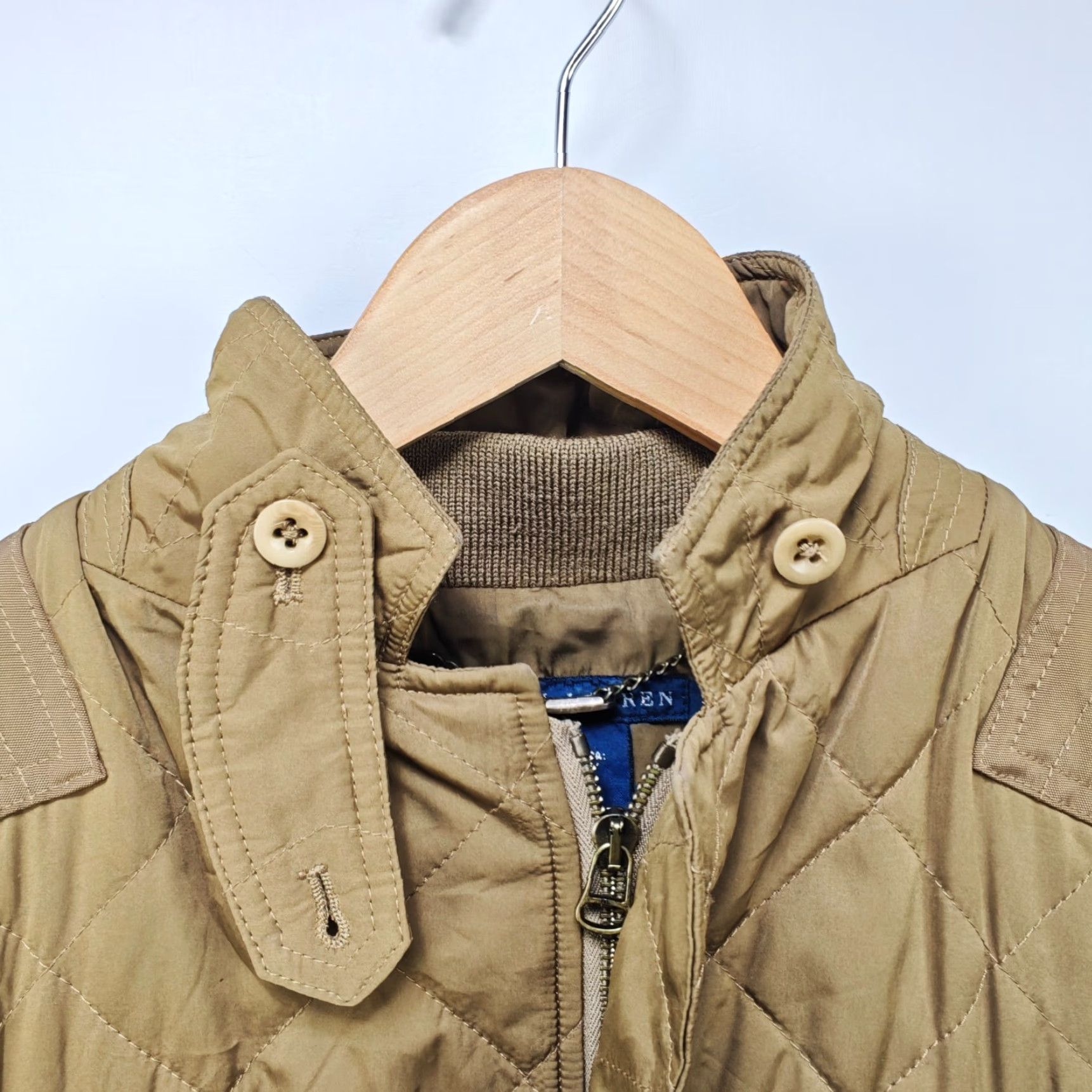 Ralph Lauren VINTAGE Ralph Lauren Polo Quilted Jacket Womens S Beige Down Puffer 90s Winter Jacket Womens Sportswear Zip Size S / US 4 / IT 40 - 3 Thumbnail