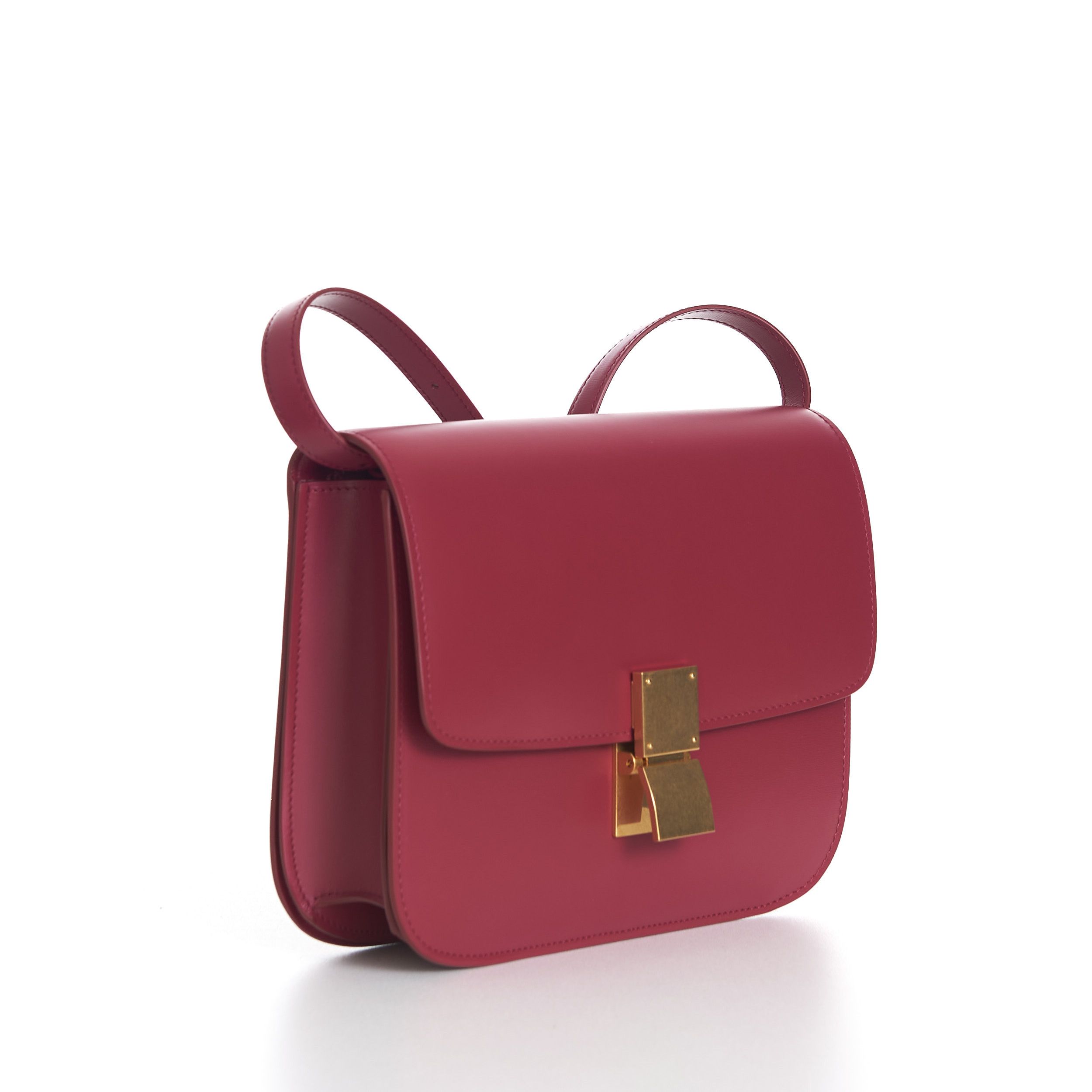Celine Medium Classic Box Bag In Raspberry Calfskin Size ONE SIZE - 8 Thumbnail