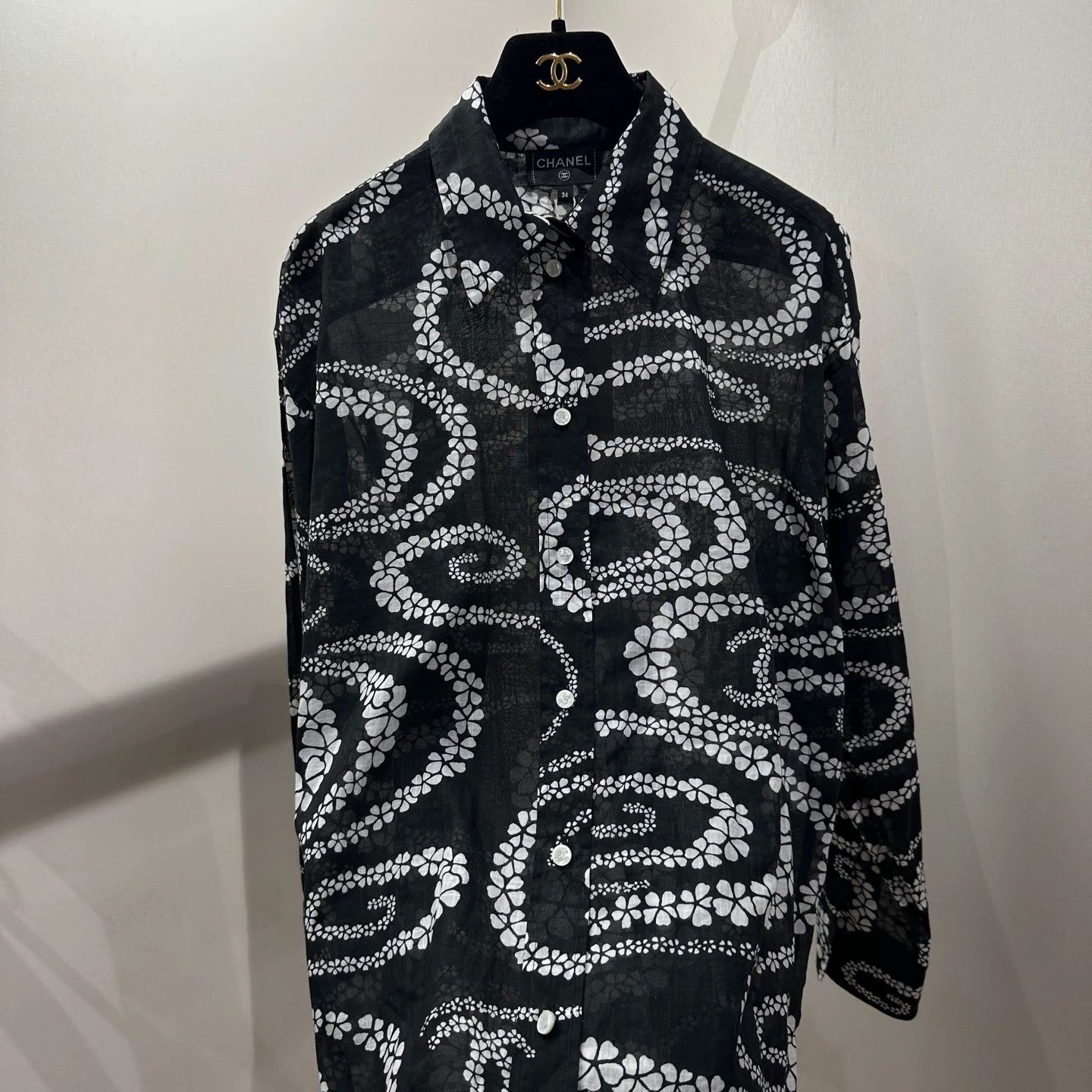 Chanel Chanel Coco Beach may707 All Over Print LS Shirt 36 Cotton Size XS / US 0-2 / IT 36-38 - 6 Thumbnail