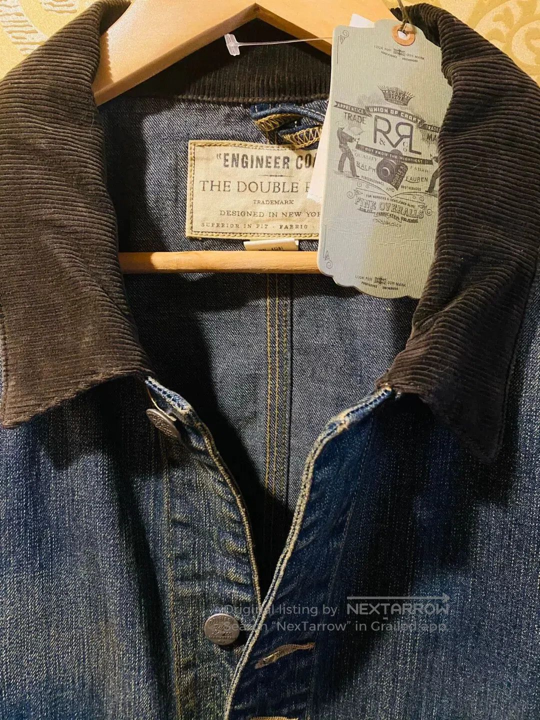 RRL Ralph Lauren denim chore jacket with corduroy collar. Size US XL / EU 56 / 4 - 4 Thumbnail