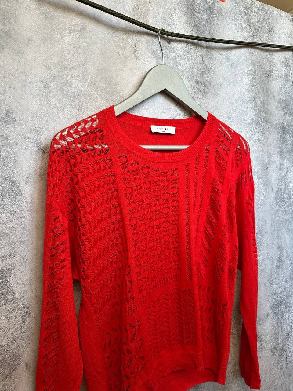 Sandro Sandro Paris Knit Long Sleeve Top Red Long Sleeve Size S / US 4 / IT 40 - 4 Thumbnail