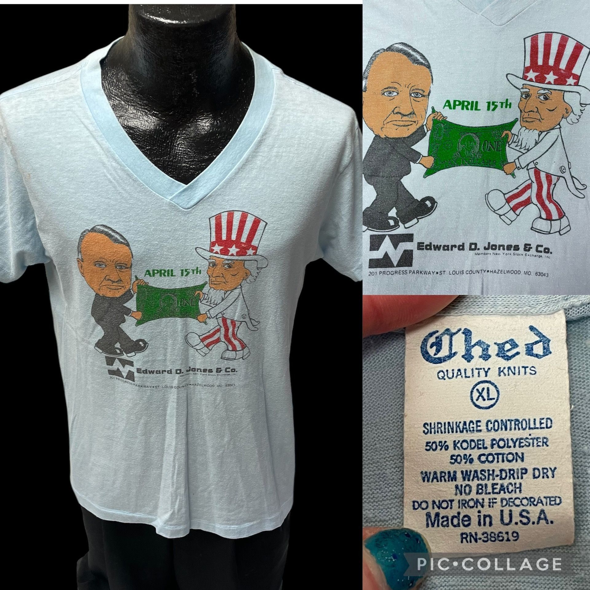 Other Vtg Ched April 15th Edward D Jones Uncle SAM Stock Exchange Size US XL / EU 56 / 4 - 1 Thumbnail