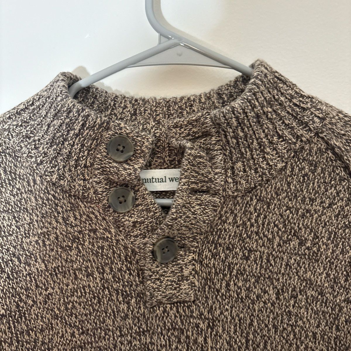 Other Mutual Weave Brown Marl Knit Henley Sweater Size US M / EU 48-50 / 2 - 4 Thumbnail