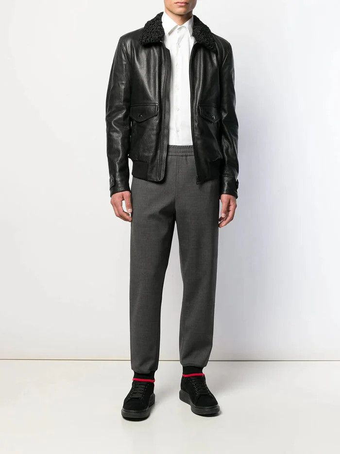 Dolce & Gabbana o1y0125 Leather Bomber Jacket in Black Size US M / EU 48-50 / 2 - 2 Thumbnail