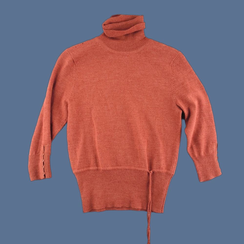 Vintage Sarah Spencer Sweater Womens Small Orange Merion Wool Turtleneck Size S / US 4 / IT 40 - 1 Thumbnail