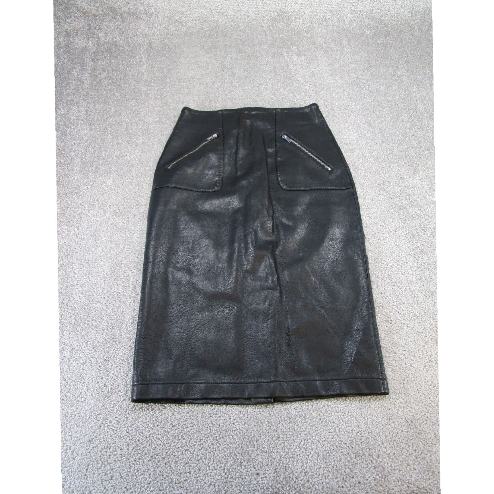 Zara Zara Faux Leather Midi Pencil Skirt Womens Small Black Size 28" / US 6 / IT 42 - 1 Thumbnail