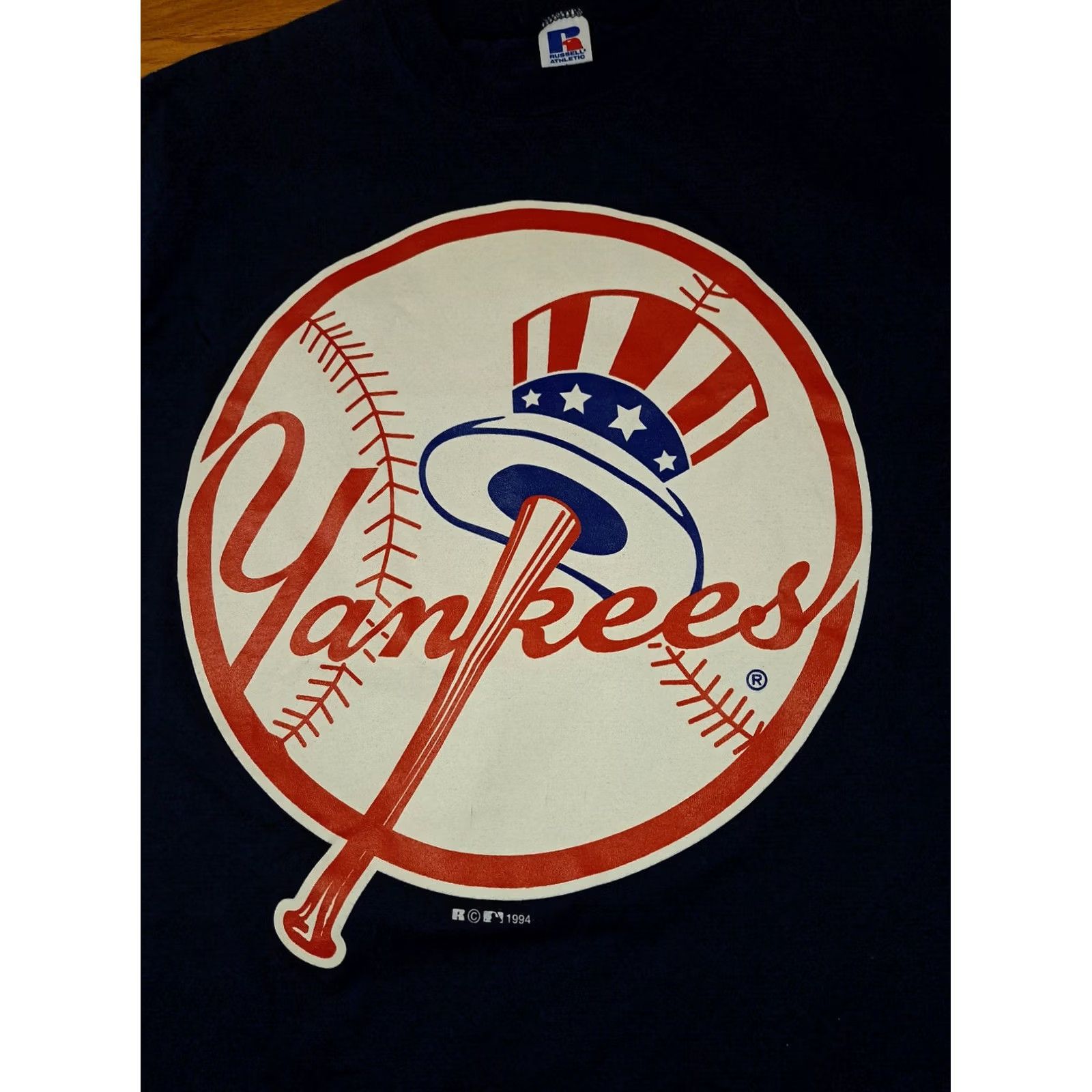 Vintage VINTAGE Yankees T-Shirt Russell USA Made Single Stitch 1994 Large Blue Mens Short Sleeve Stitch Graphic Yankees Shirt Mens US Flag Size US L / EU 52-54 / 3 - 3 Thumbnail