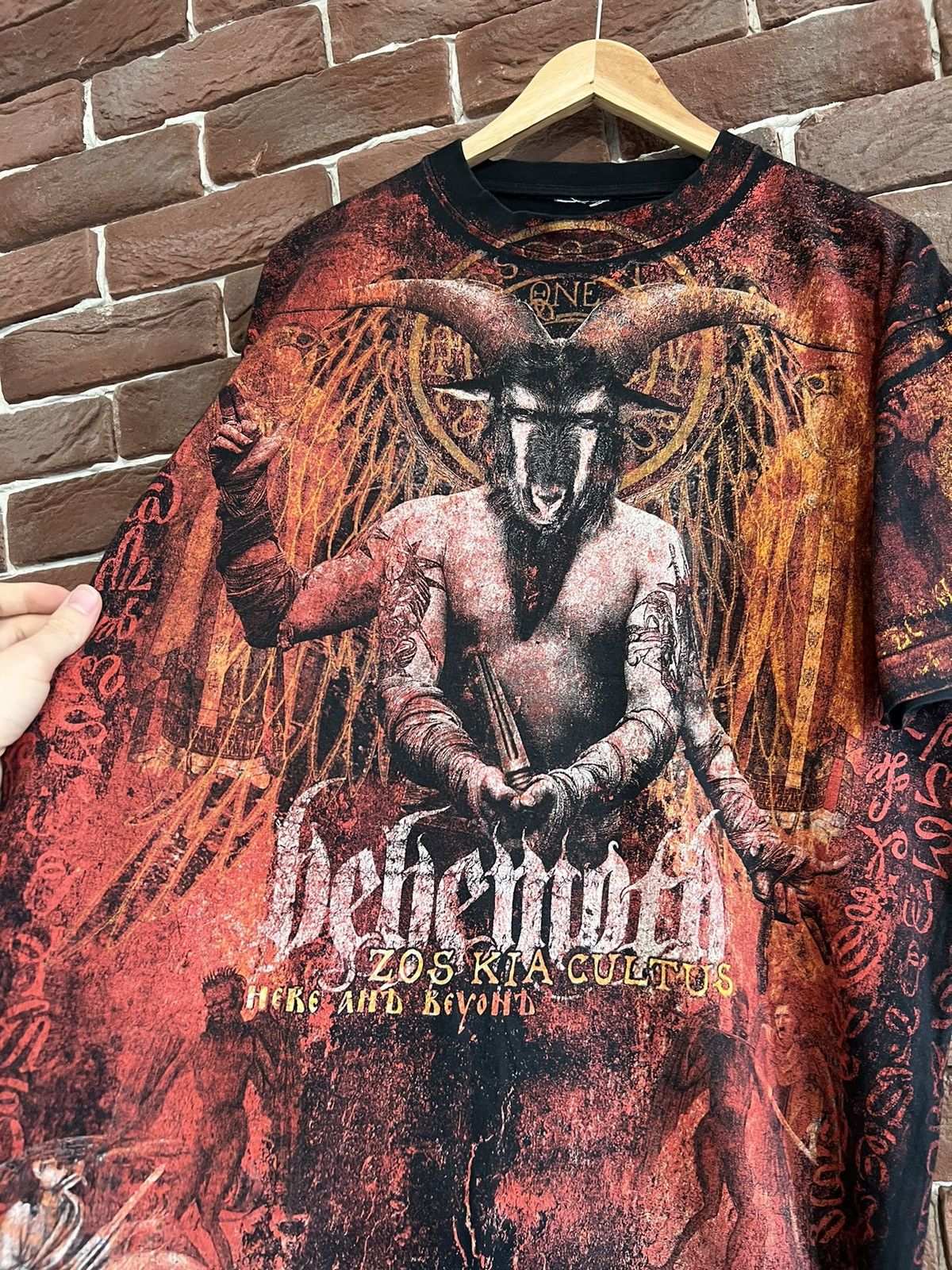 Band Tees Rare Vintage 00s Behemoth All Over Black Metal Band Tshirt Size US XL / EU 56 / 4 - 3 Thumbnail
