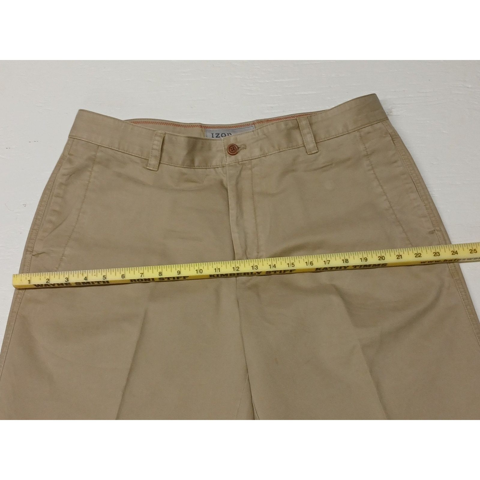 Izod Izod (38x30) Classic Chino Style Khaki Beige Dress Pants Size US 38 / EU 54 - 5 Thumbnail