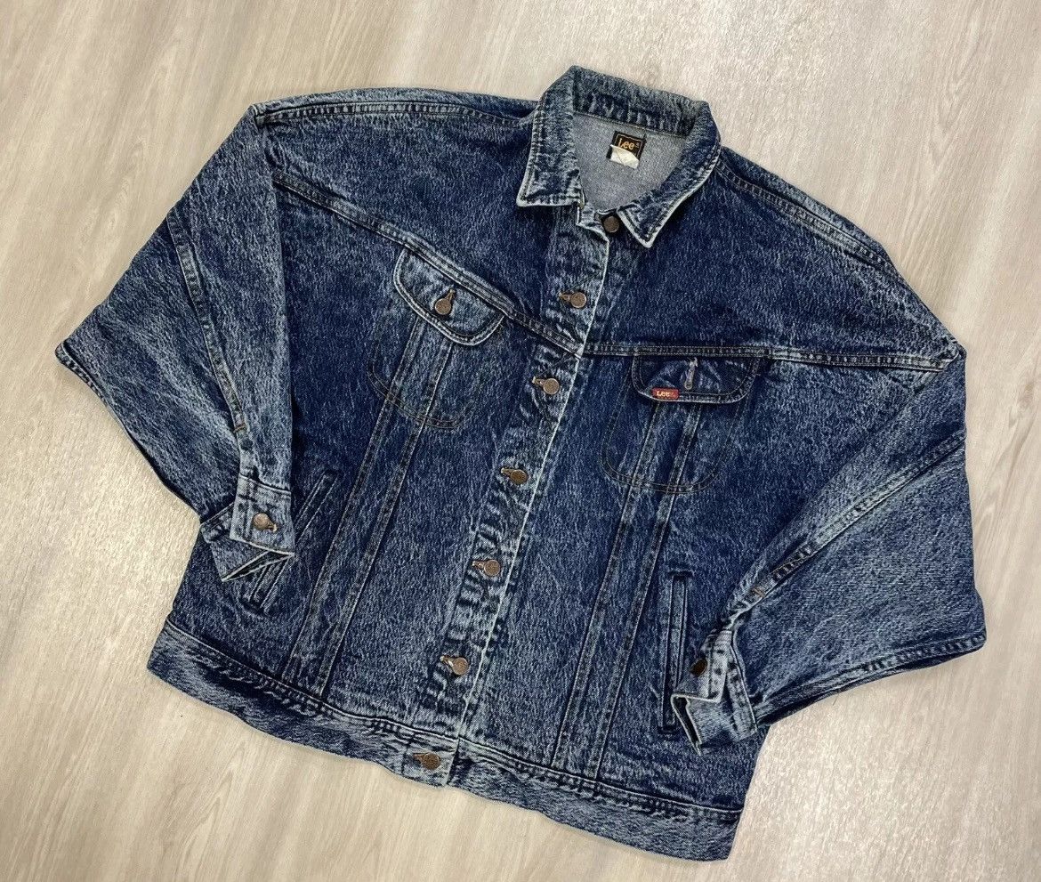 Lee × Vintage Vintage 80s Lee Blue Jean Denim Trucker Made in USA Sz M Size US M / EU 48-50 / 2 - 2 Thumbnail