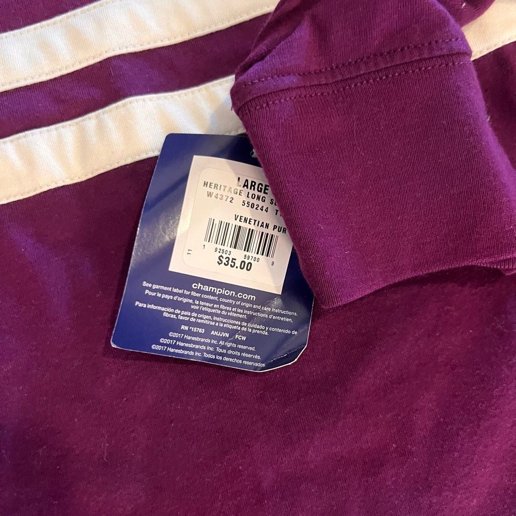 Champion NWT Champion Purple Athletic Longsleeve Shirt Women Large Bi Size L / US 10 / IT 46 - 3 Thumbnail