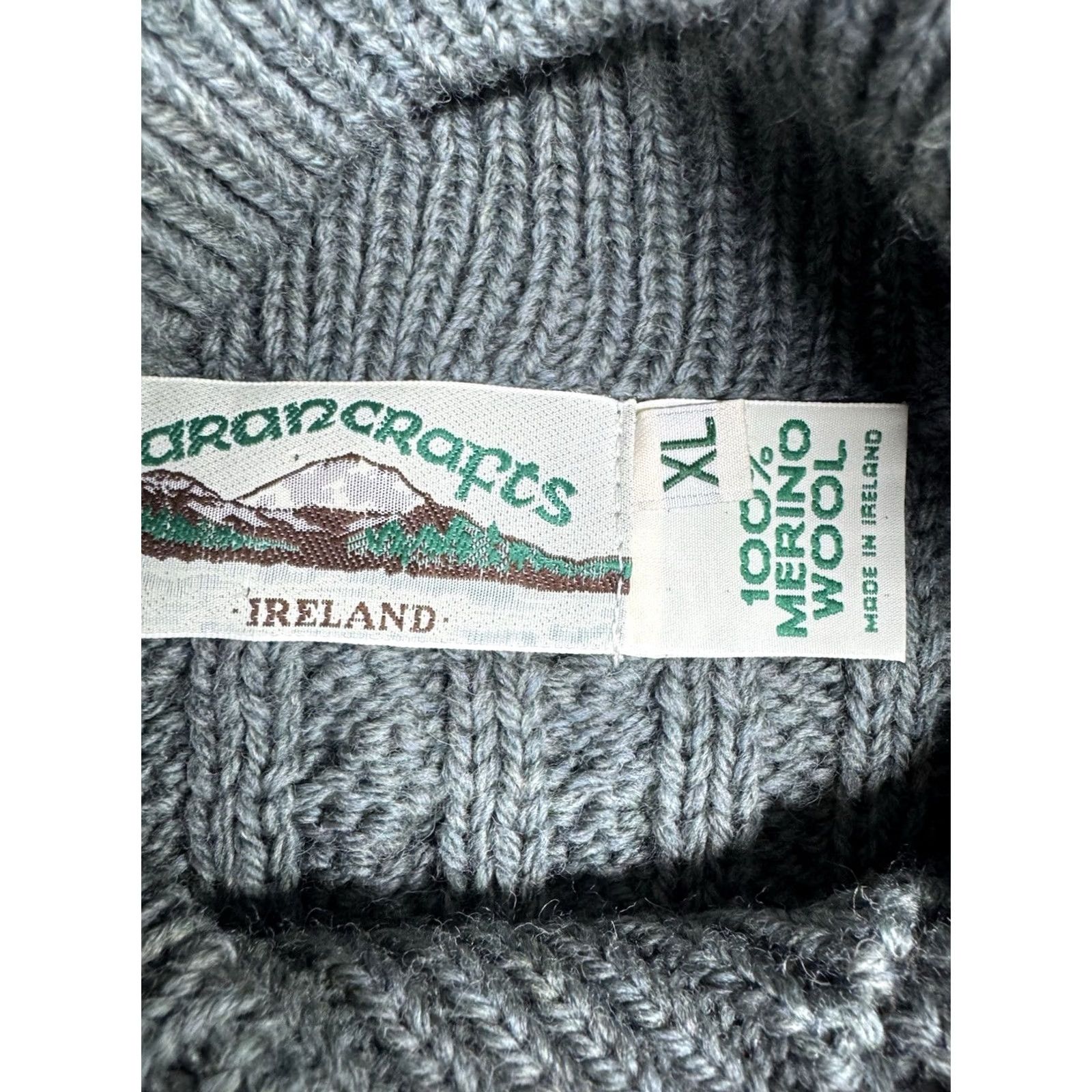 Vintage VINTAGE Aran Crafts Shawl Collar Sweater Mens XL 100% Merino Wool Cable Knit Fisherman Size US XL / EU 56 / 4 - 2 Thumbnail