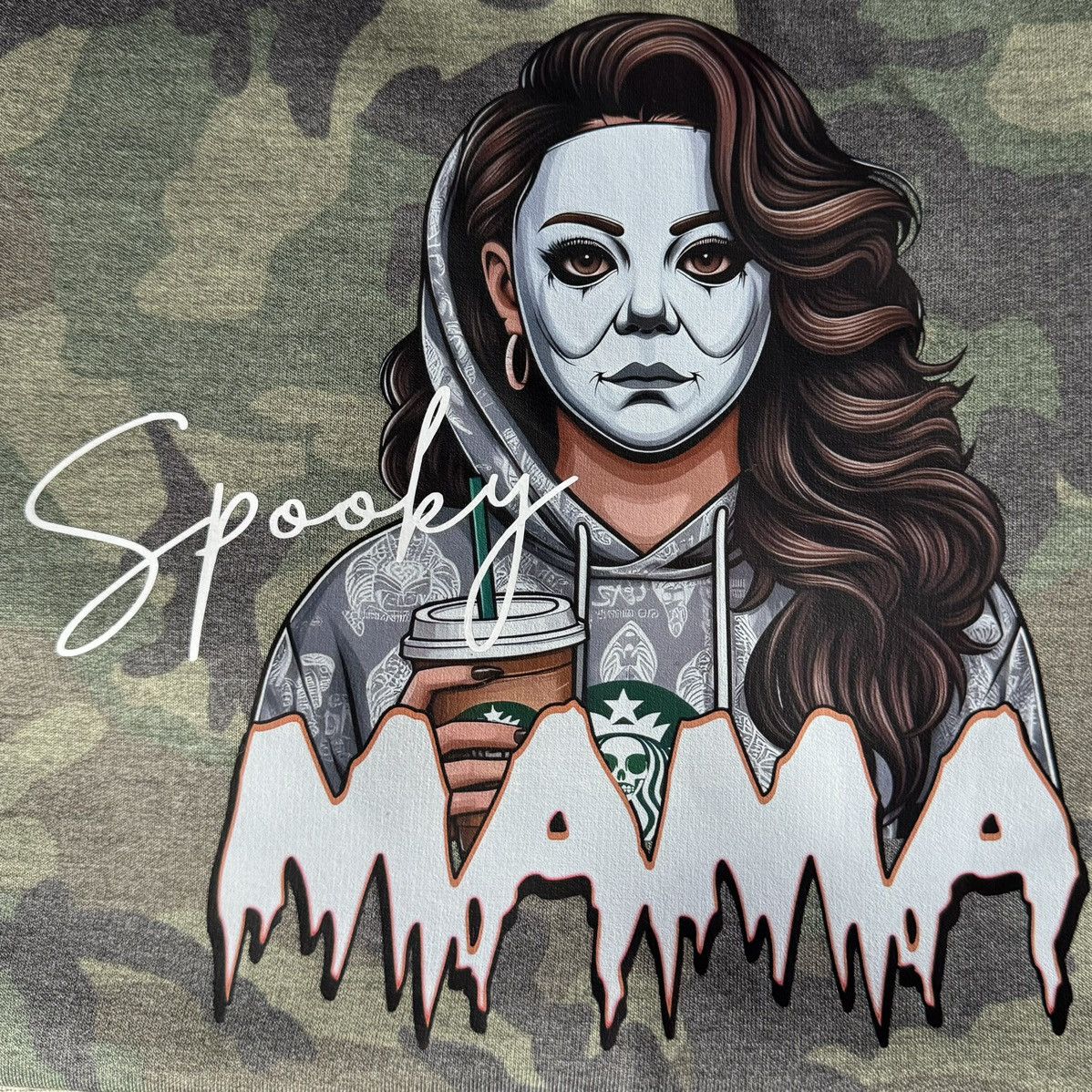 Other Spooky Mama, Coffee & Halloween, Camo Bomber Style Jacket Size S / US 4 / IT 40 - 16 Thumbnail
