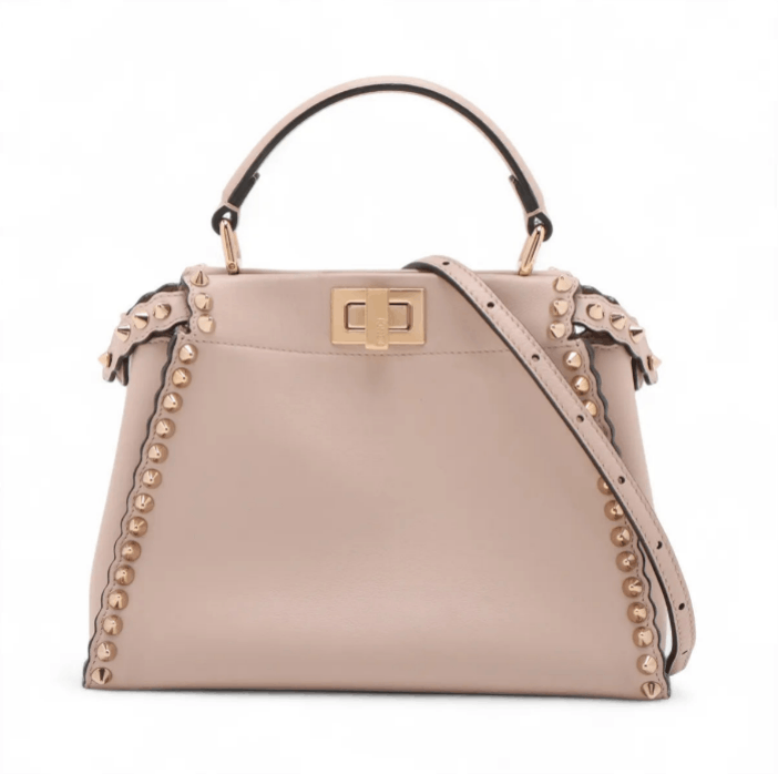 Fendi Mini Peekaboo Leather Studs Two-Way Handbag Size ONE SIZE - 1 Thumbnail