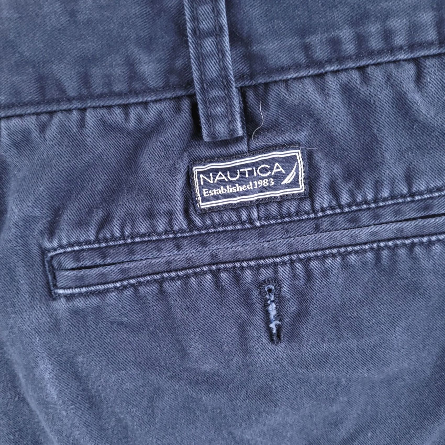 Nautica Nautica Shorts Mens 42 Blue Chino Distressed Navy Flat Front Casual Size US 42 / EU 58 - 6 Thumbnail