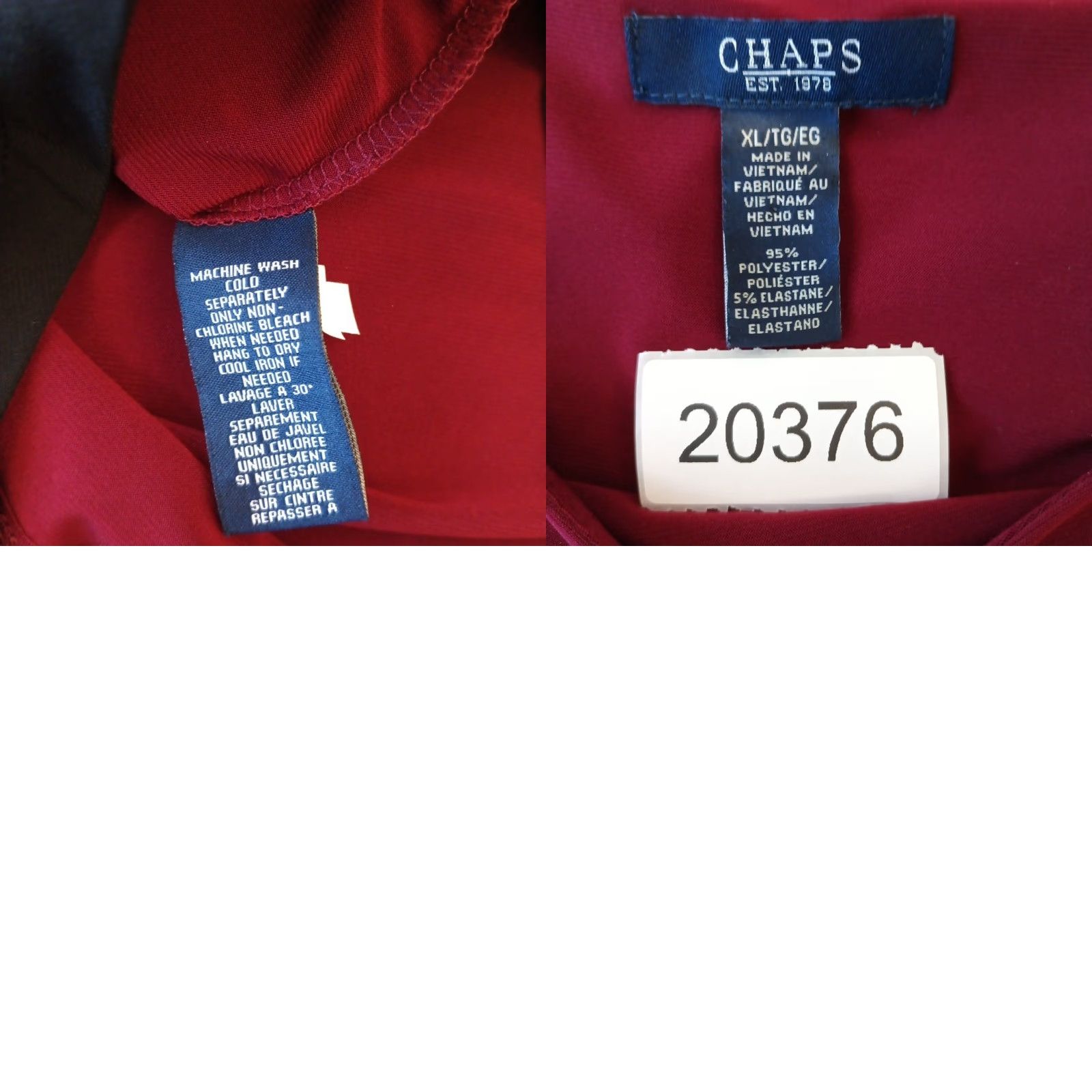 Chaps Chaps Dress Sheath XL Black Red Short Sleeve Ruched Lined Knee Length Party/Cocktail Vintage No (not vintage) Size 40" / US 18 - 9 Thumbnail