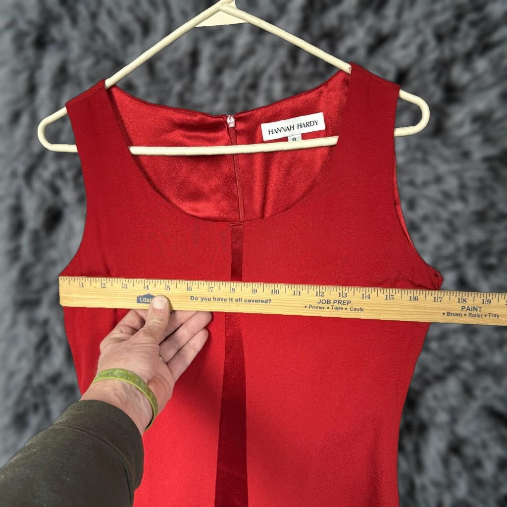 Vintage VINTAGE Hannah Hardy Dress Shirt Women 8 Red Sleeveless Cocktail Party/Wedding/Valentines Satin Center Front Panel Size M / US 6-8 / IT 42-44 - 1 Thumbnail