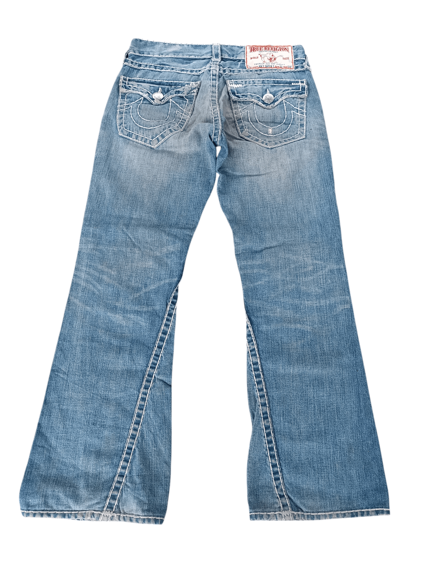 True Religion × Vintage True Religion ひ Joey Super T Distressed Baggy Flare Y2K Size US 32 / EU 48 - 14 Thumbnail