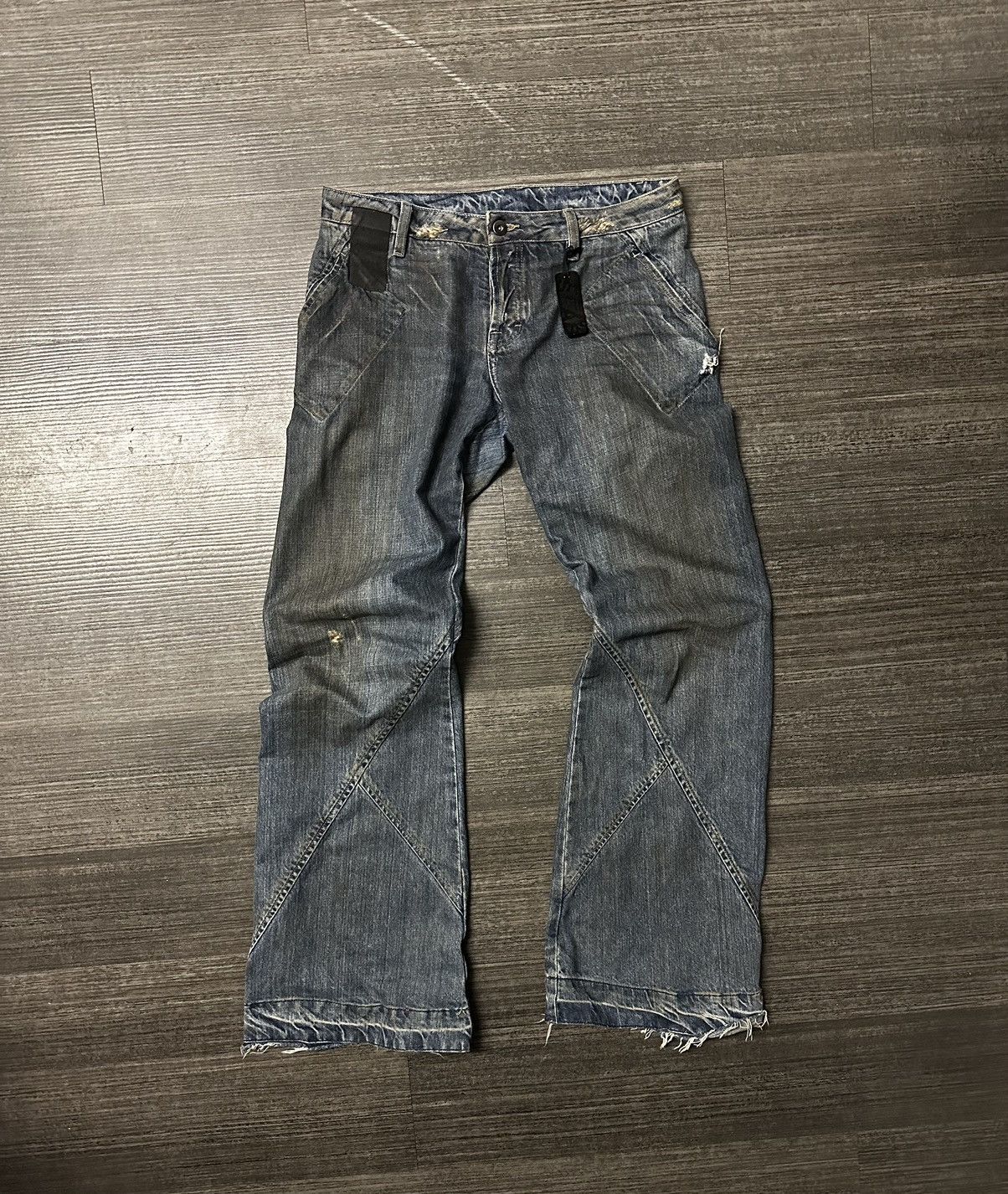 image of Olmar Mirta x Rick Owens slab Spiral Denim in Blue, Men's (Size 32)