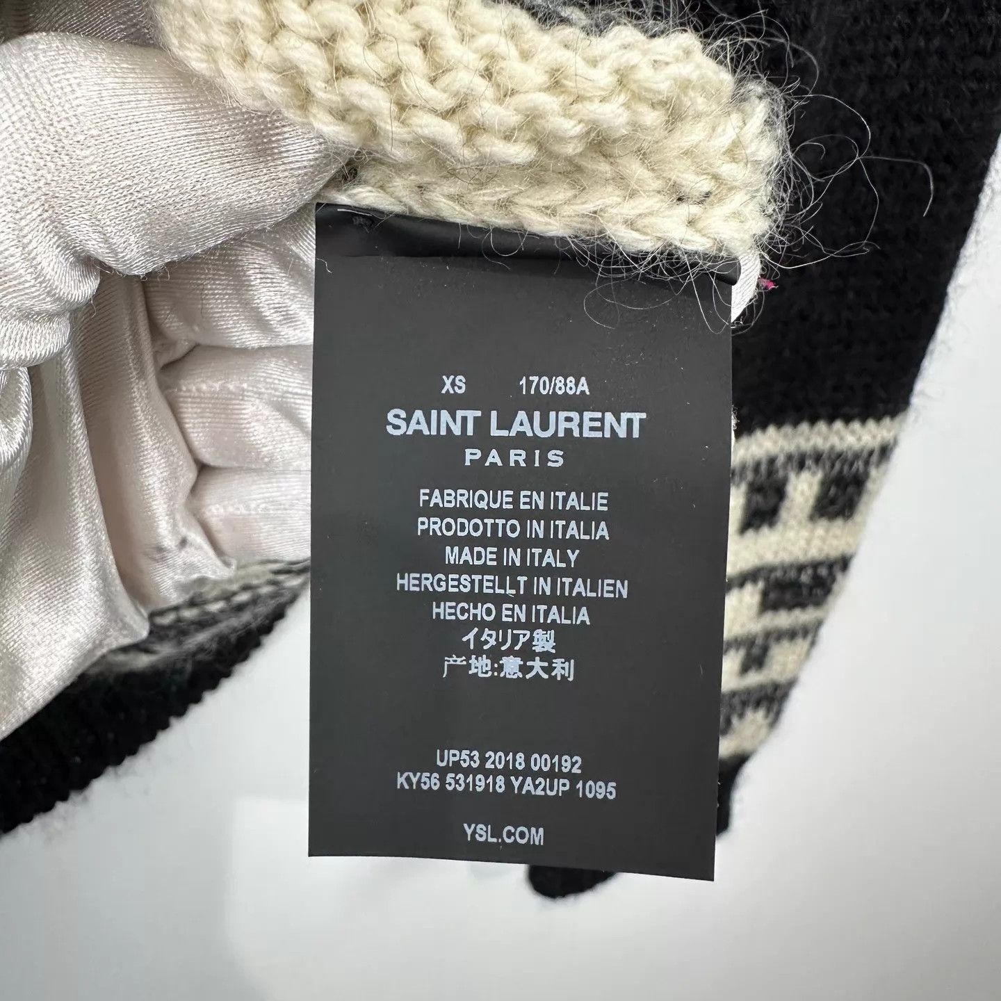Saint Laurent Paris Saint Laurent Black & White Robot Jacquard Sweater XS Size XS / US 0-2 / IT 36-38 - 5 Thumbnail