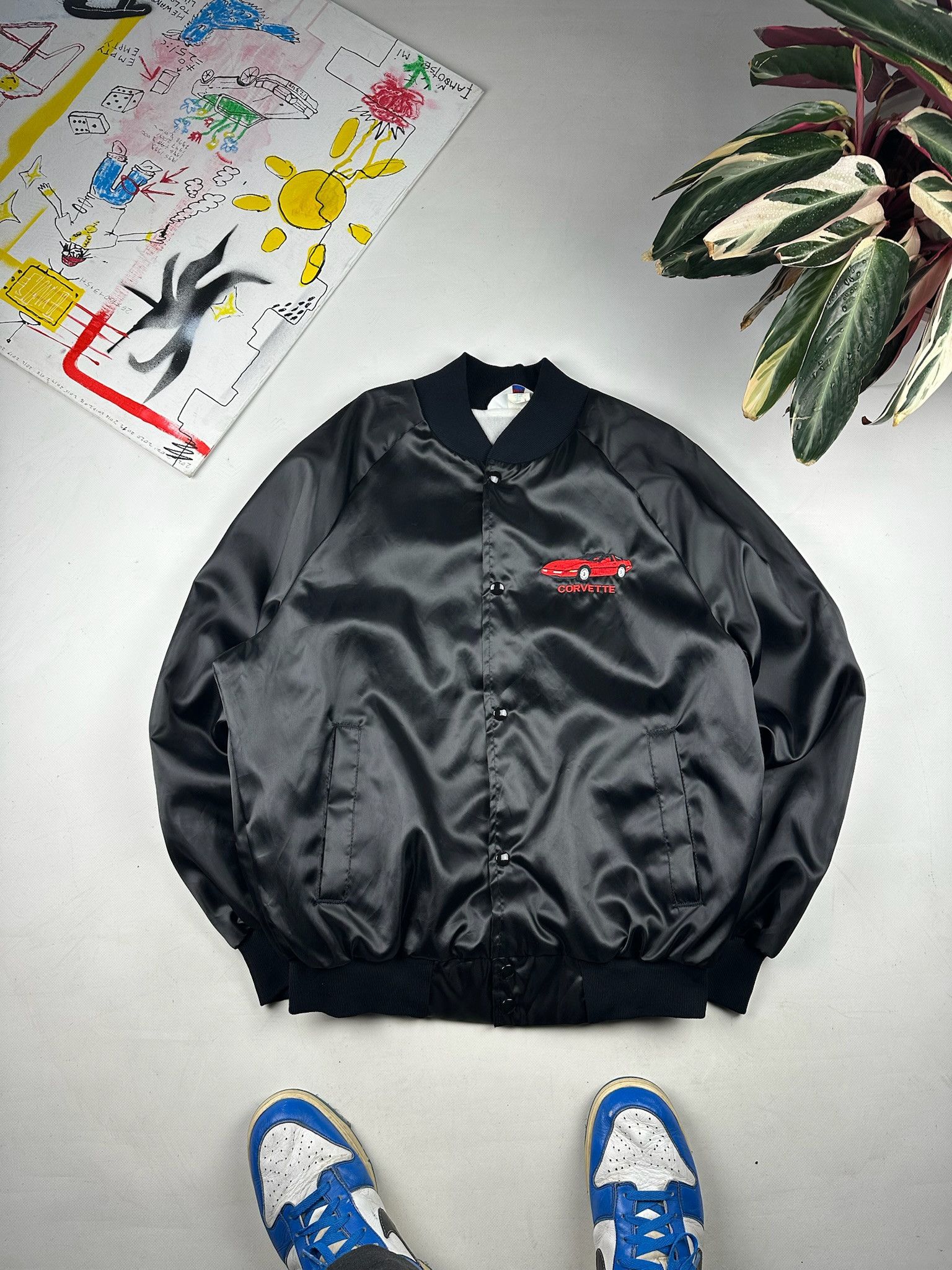 Chevrolet 90’s Vintage Chevrolet Corvette Nascar Racing Bomber Jacket Size US L / EU 52-54 / 3 - 3 Thumbnail
