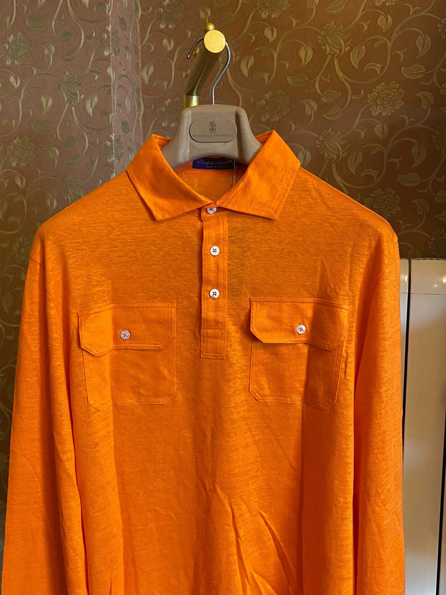 Ralph Lauren RALPH LAUREN Purple Label 100% Linen LS Polo Size US L / EU 52-54 / 3 - 2 Thumbnail